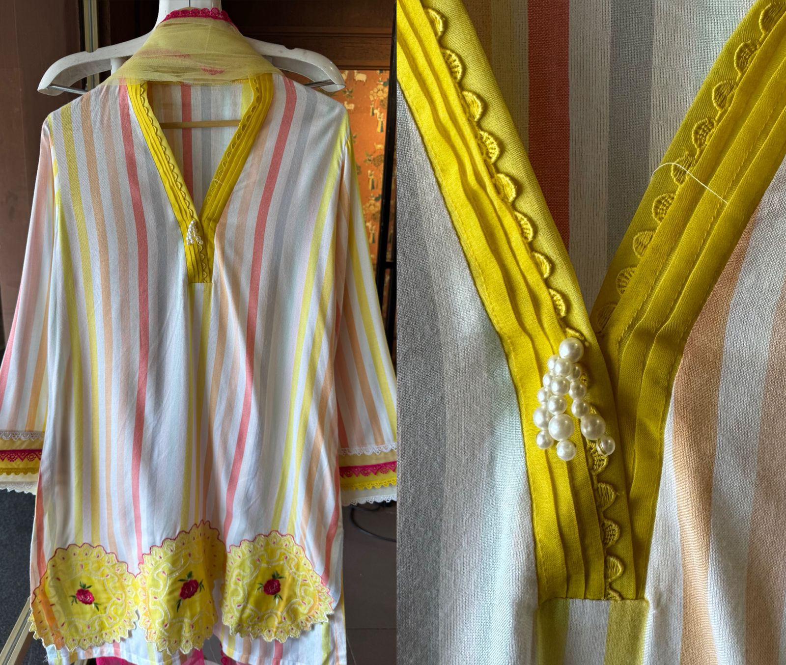 Soft Mul cotton Multi coloured stripes Shirt