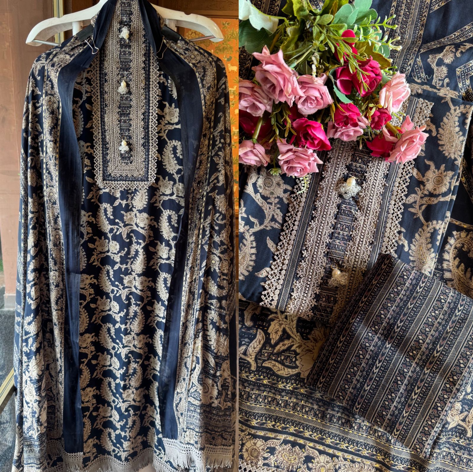 Mul Mul cotton Muslin Unstitched Suit