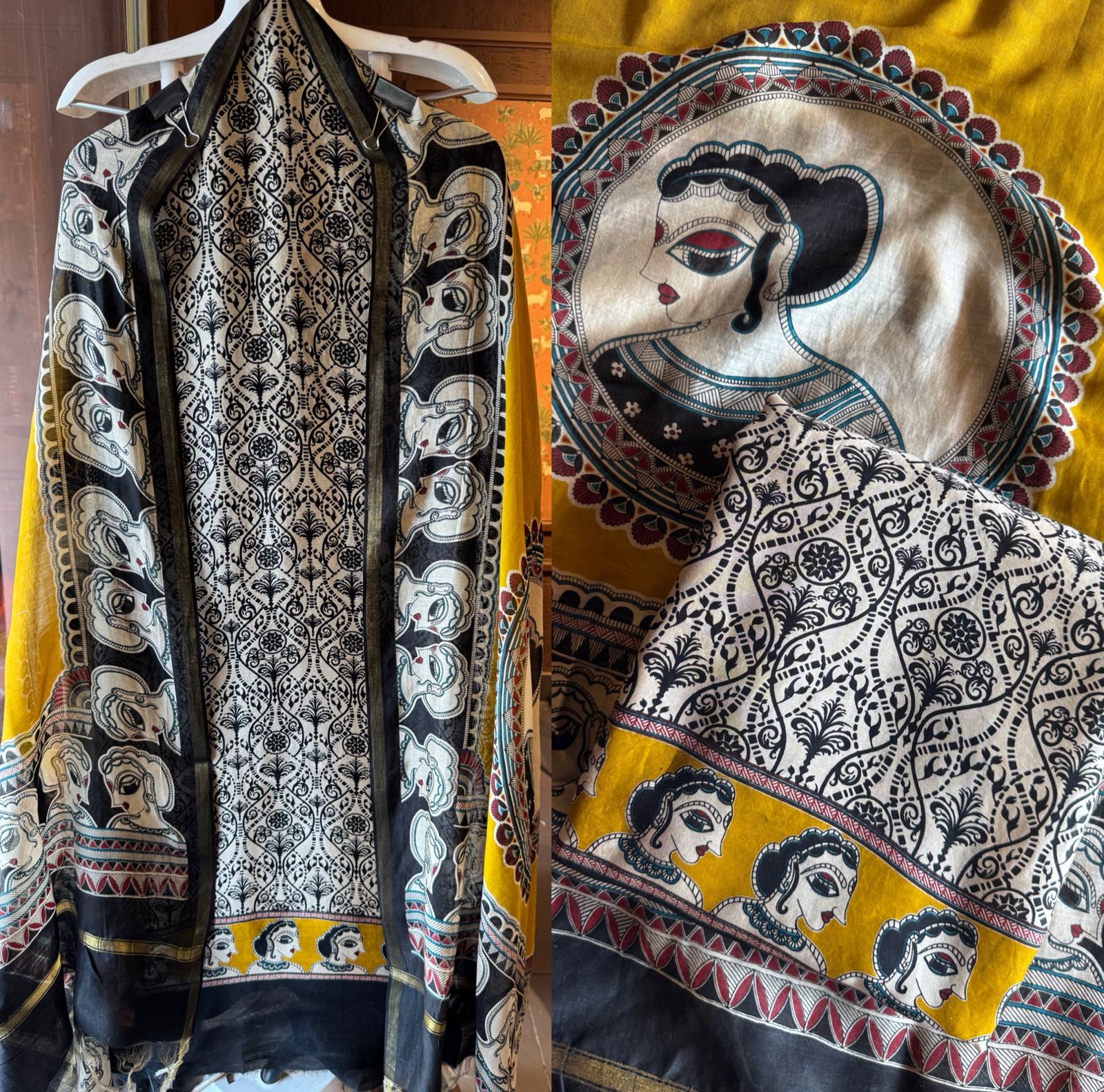 Premium Maheshwari silk unstitched shirt