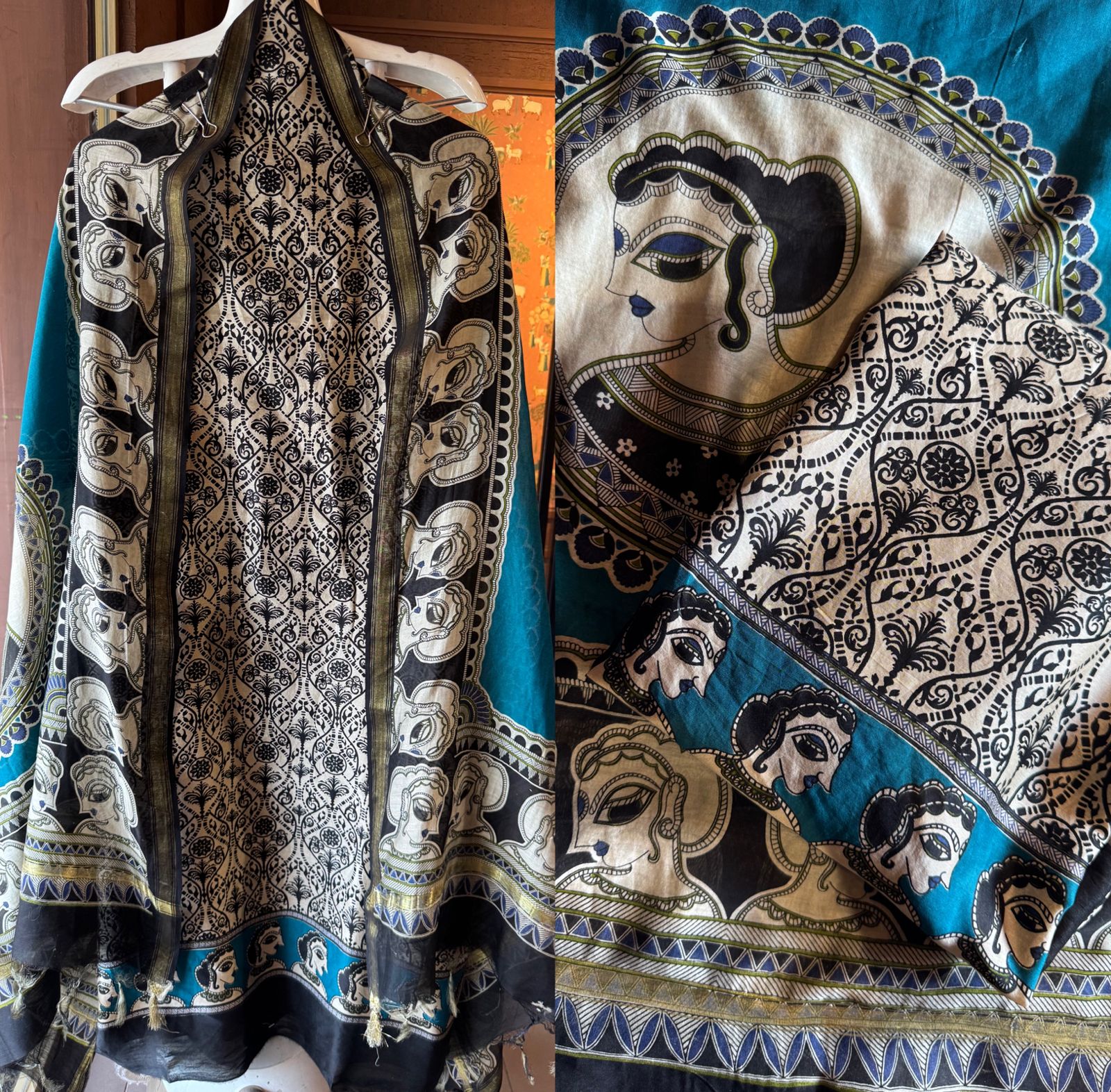 Premium Maheshwari silk unstitched shirt