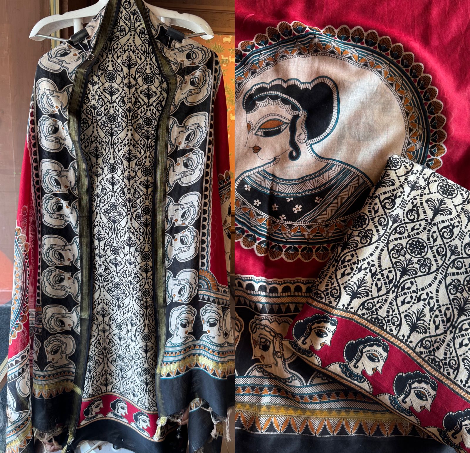 Premium Maheshwari silk unstitched shirt