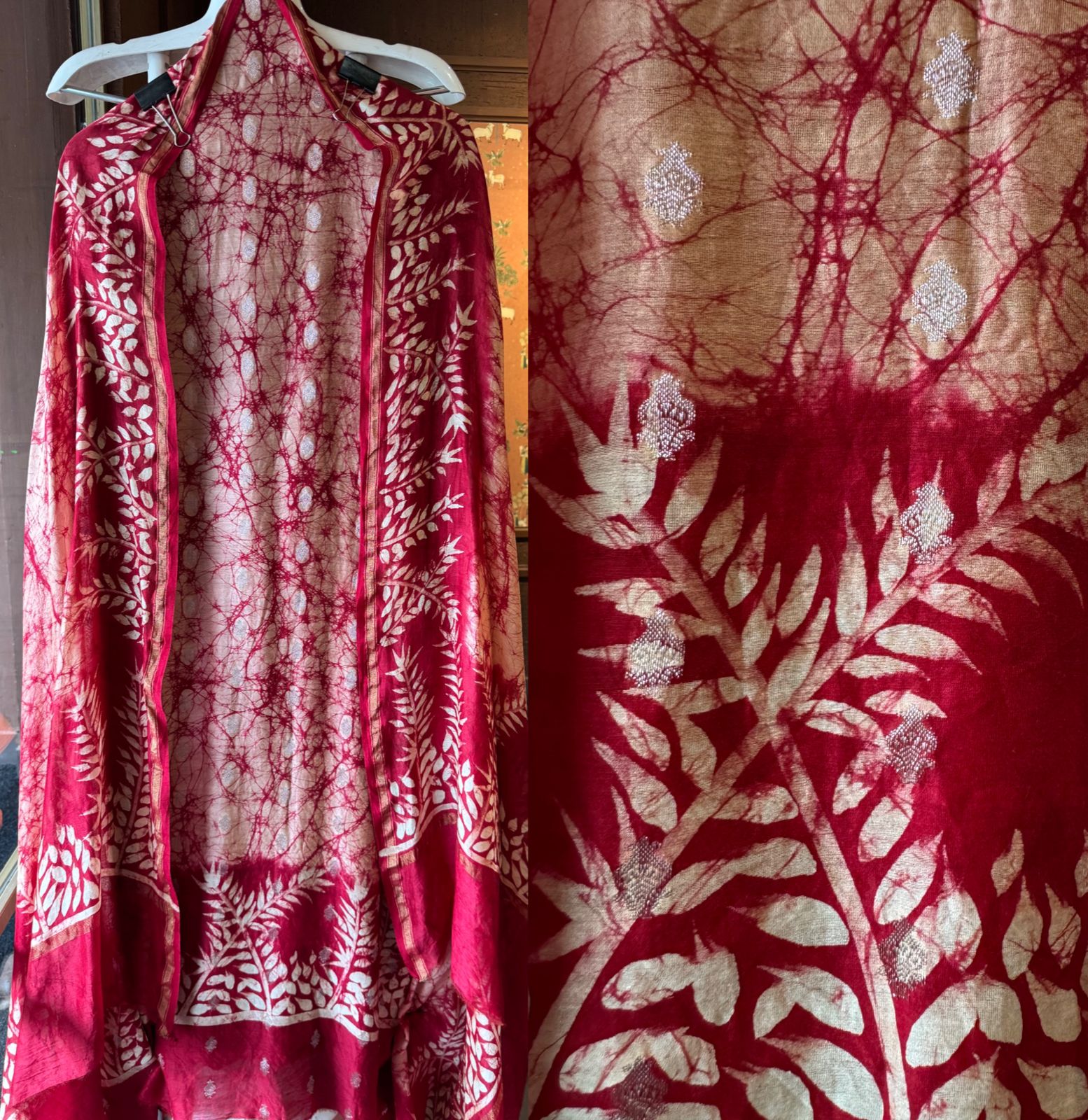 Premium Maheshwari silk unstitched shirt