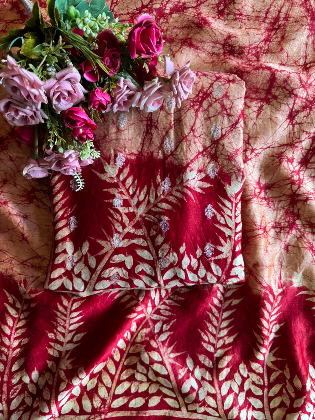 Premium Maheshwari silk unstitched shirt