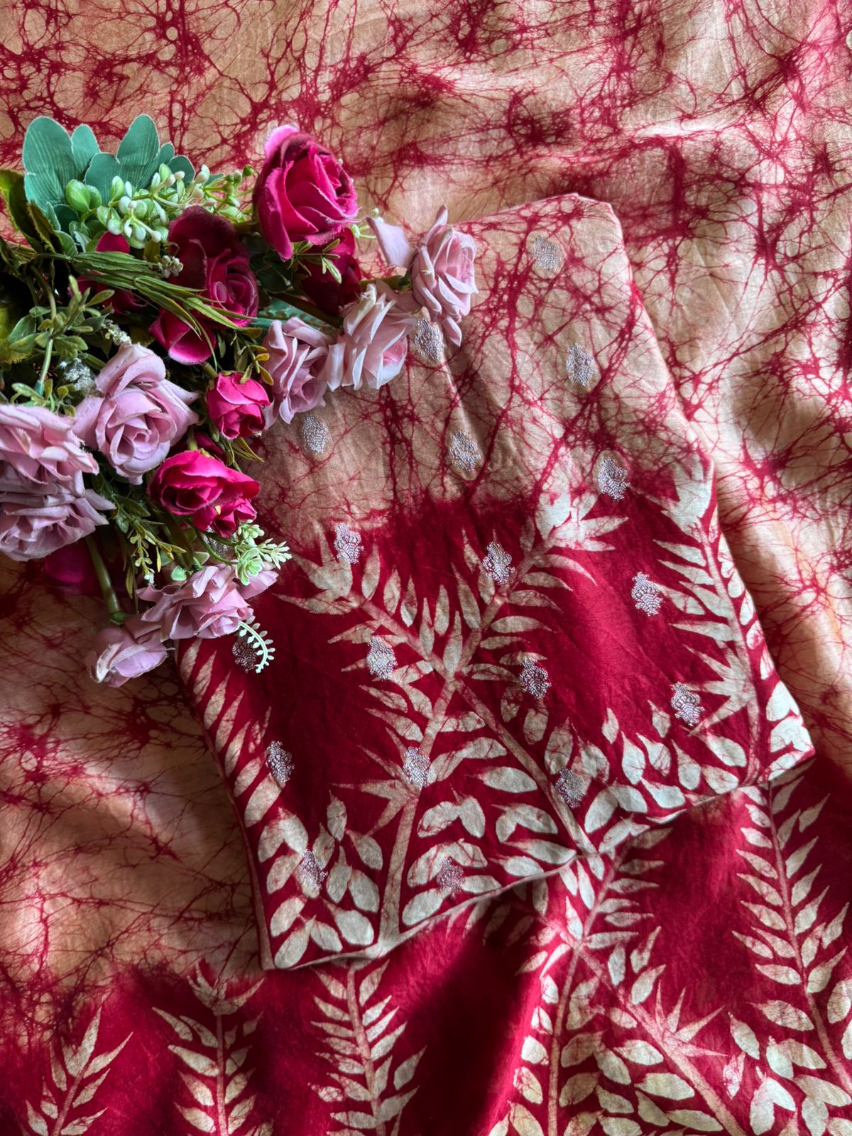 Premium Maheshwari silk unstitched shirt