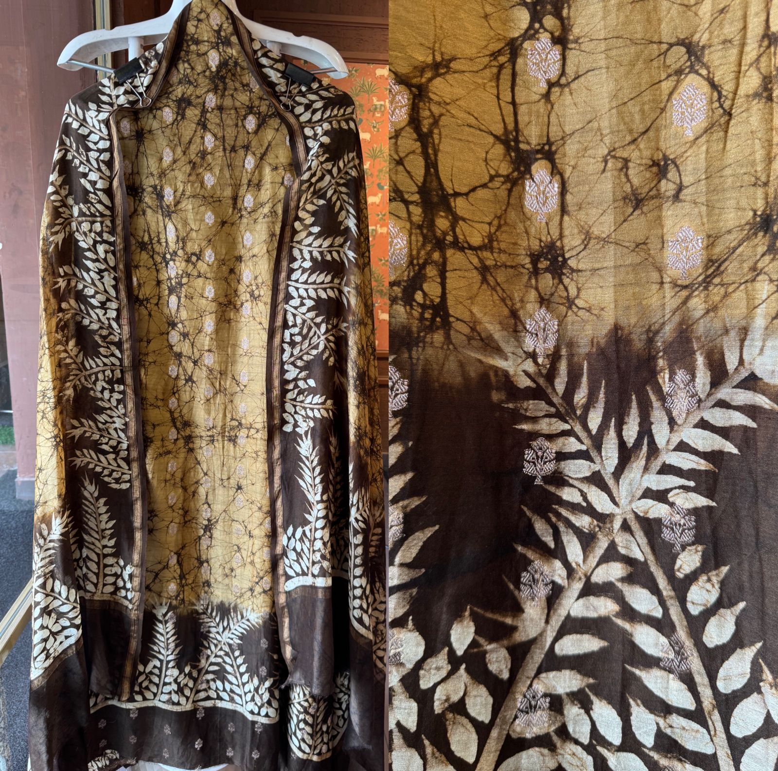 Premium Maheshwari silk unstitched shirt