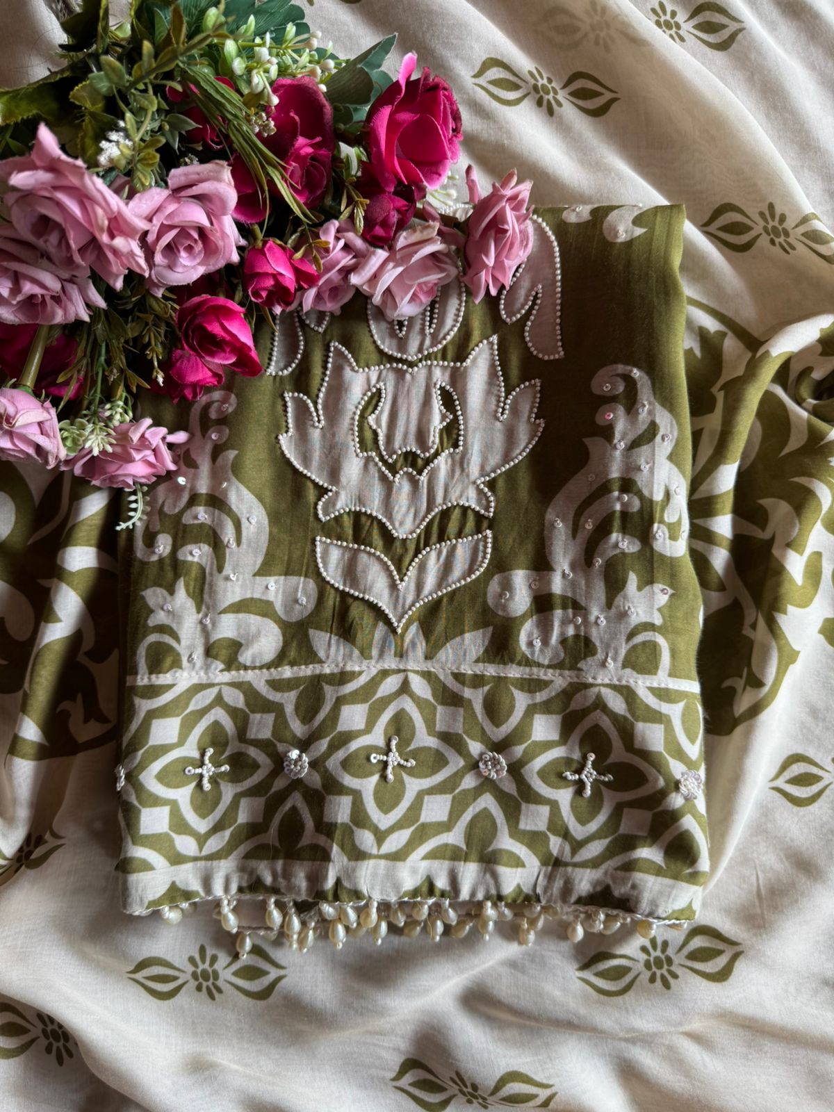 Pure Muslin  digital printed Shirts front and back