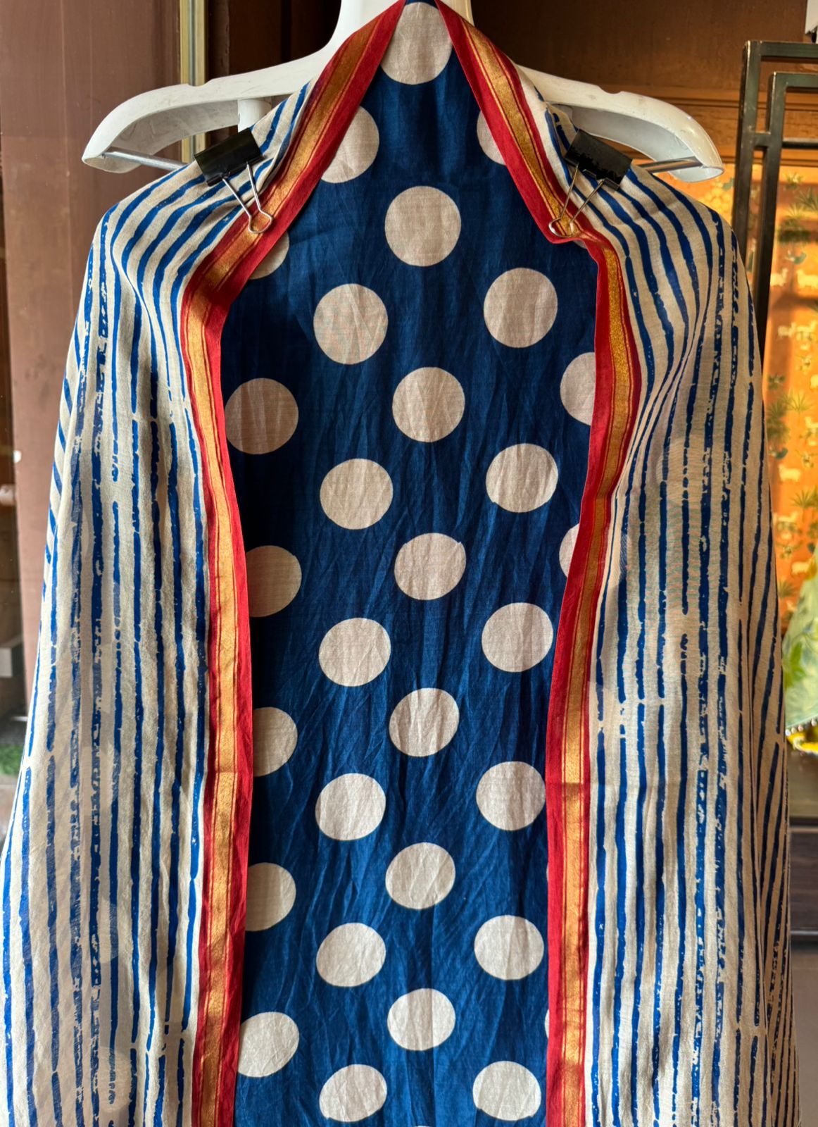 Premium Maheshwari silk unstitched shirt