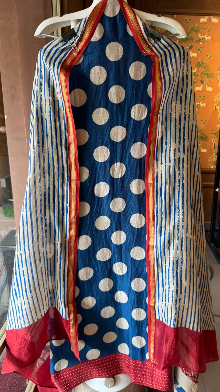 Premium Maheshwari silk unstitched shirt