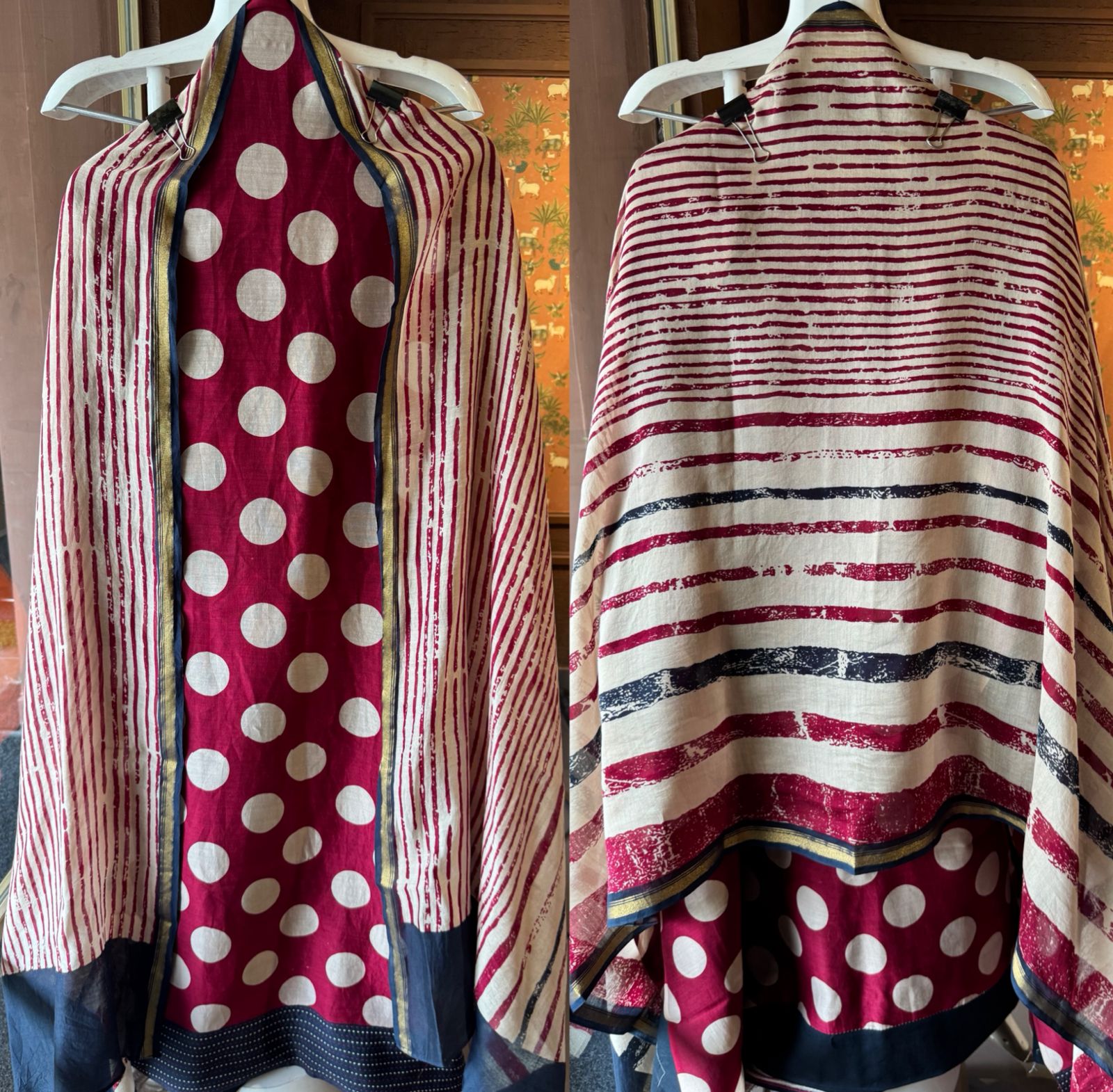 Premium Maheshwari silk unstitched shirt