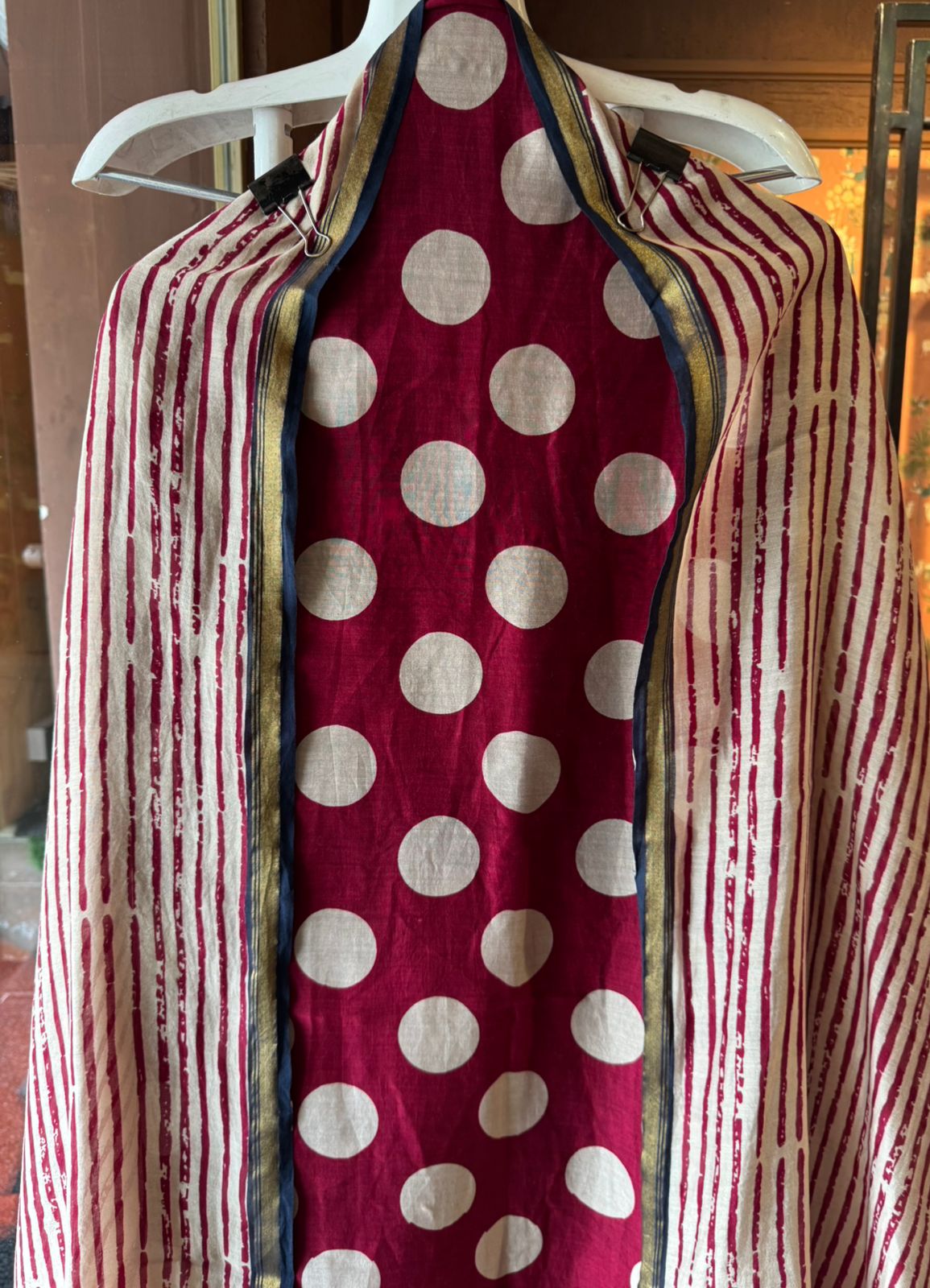 Premium Maheshwari silk unstitched shirt