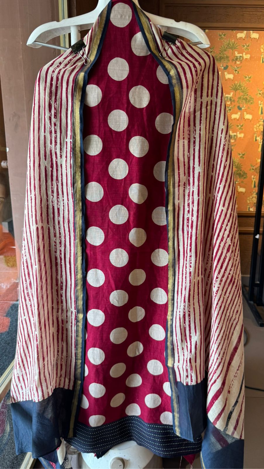 Premium Maheshwari silk unstitched shirt