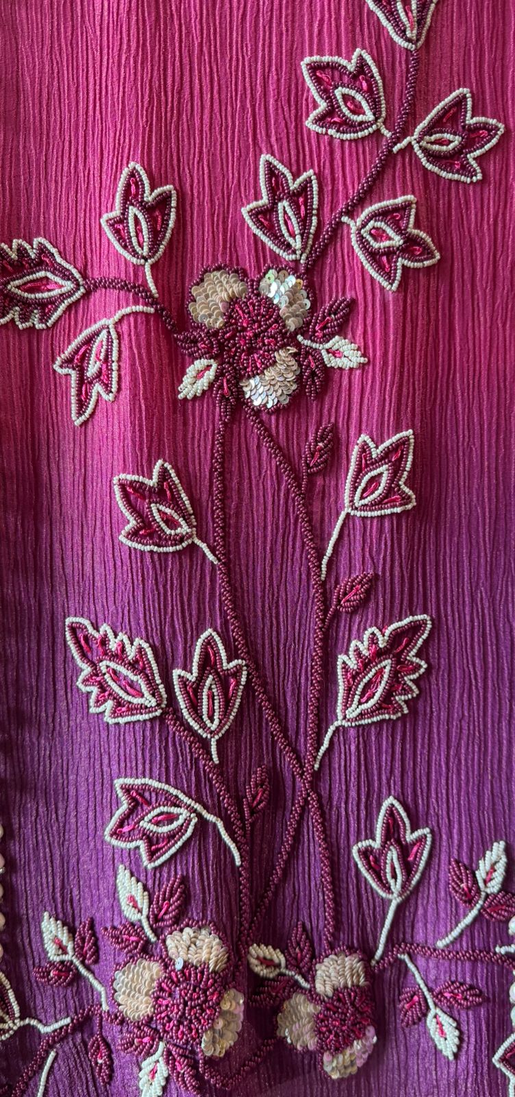 Crushed stretchable Tissue fabric Unstitched