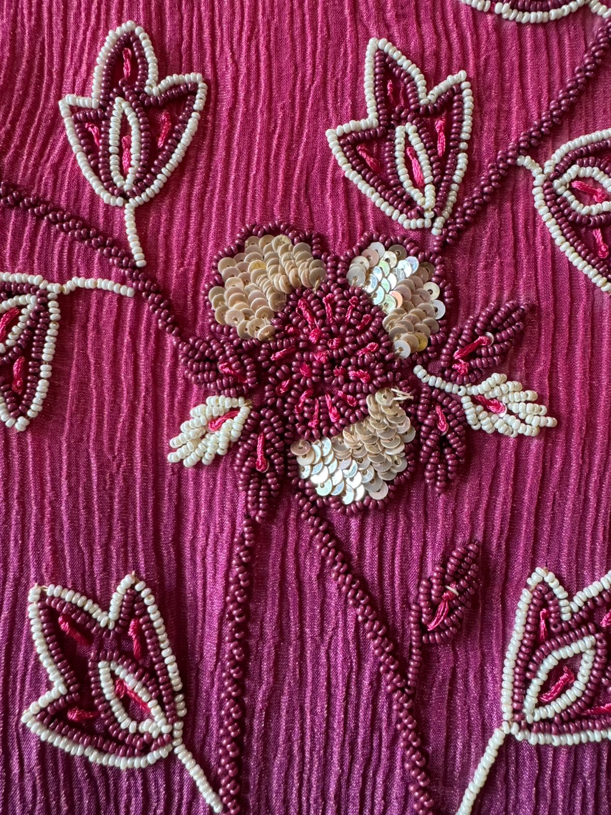 Crushed stretchable Tissue fabric Unstitched