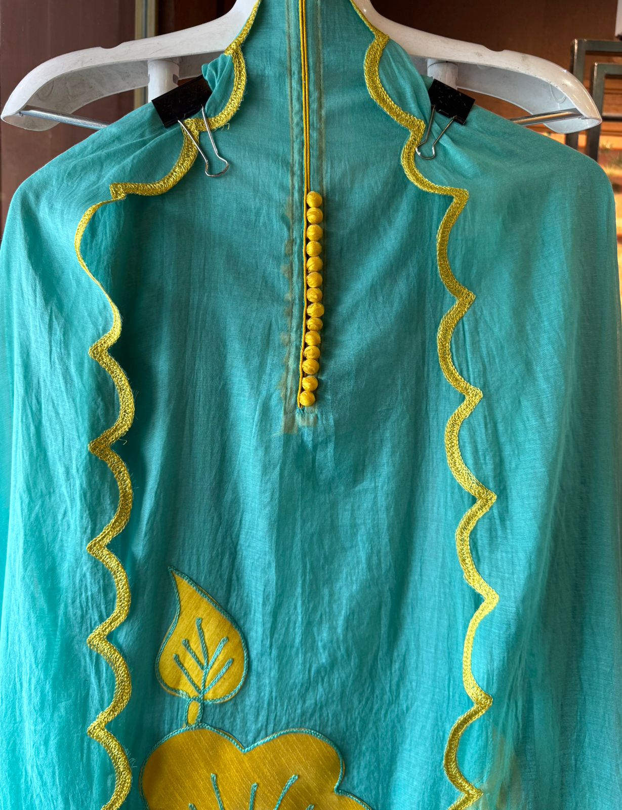 Unstitched Crushed Mul chanderi Suit