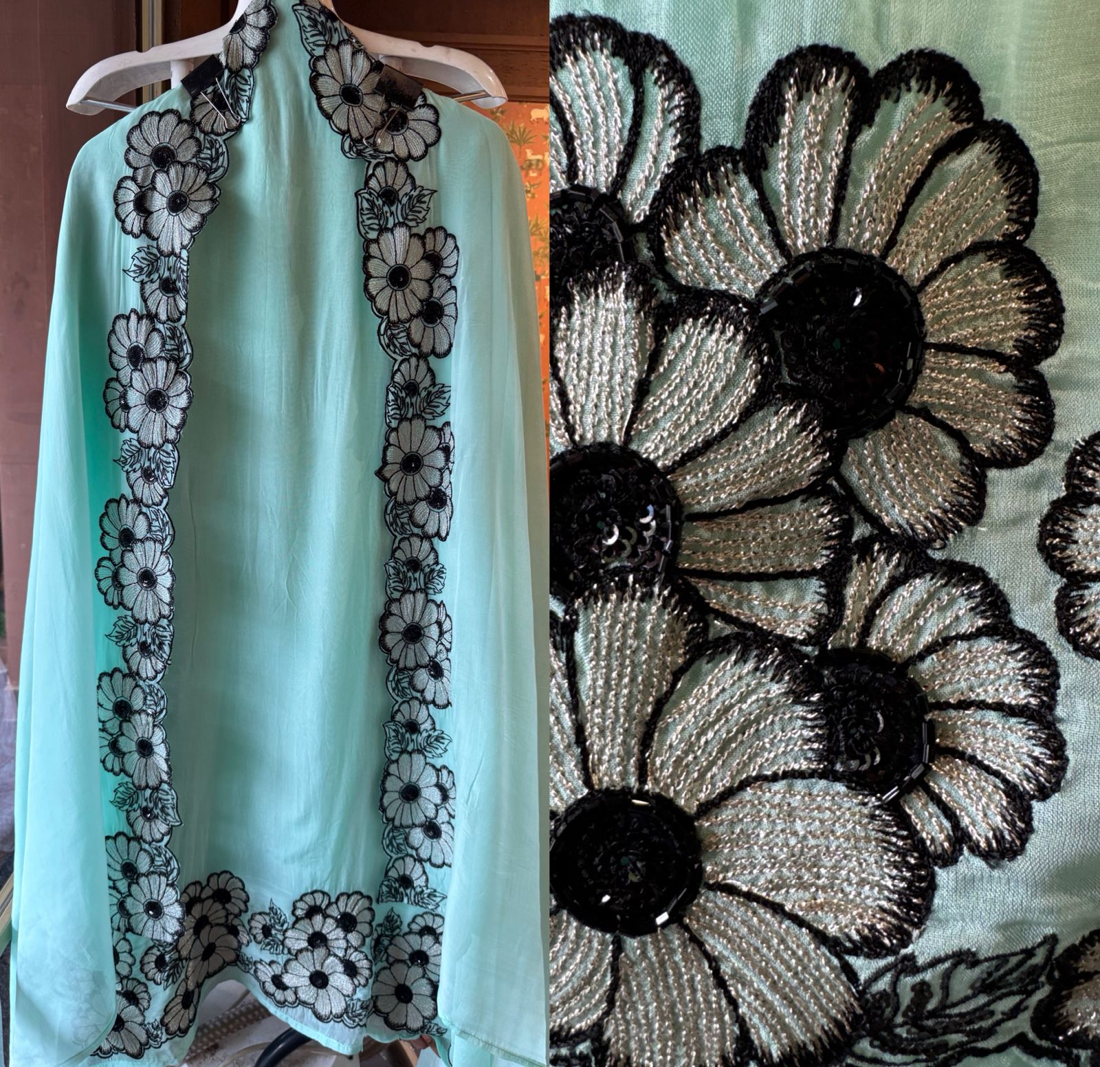 Soft organza Unstitched shirt