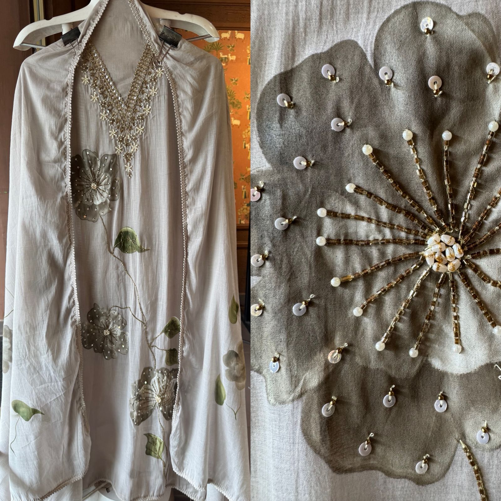 Soft Mul chanderi Unstitched suit