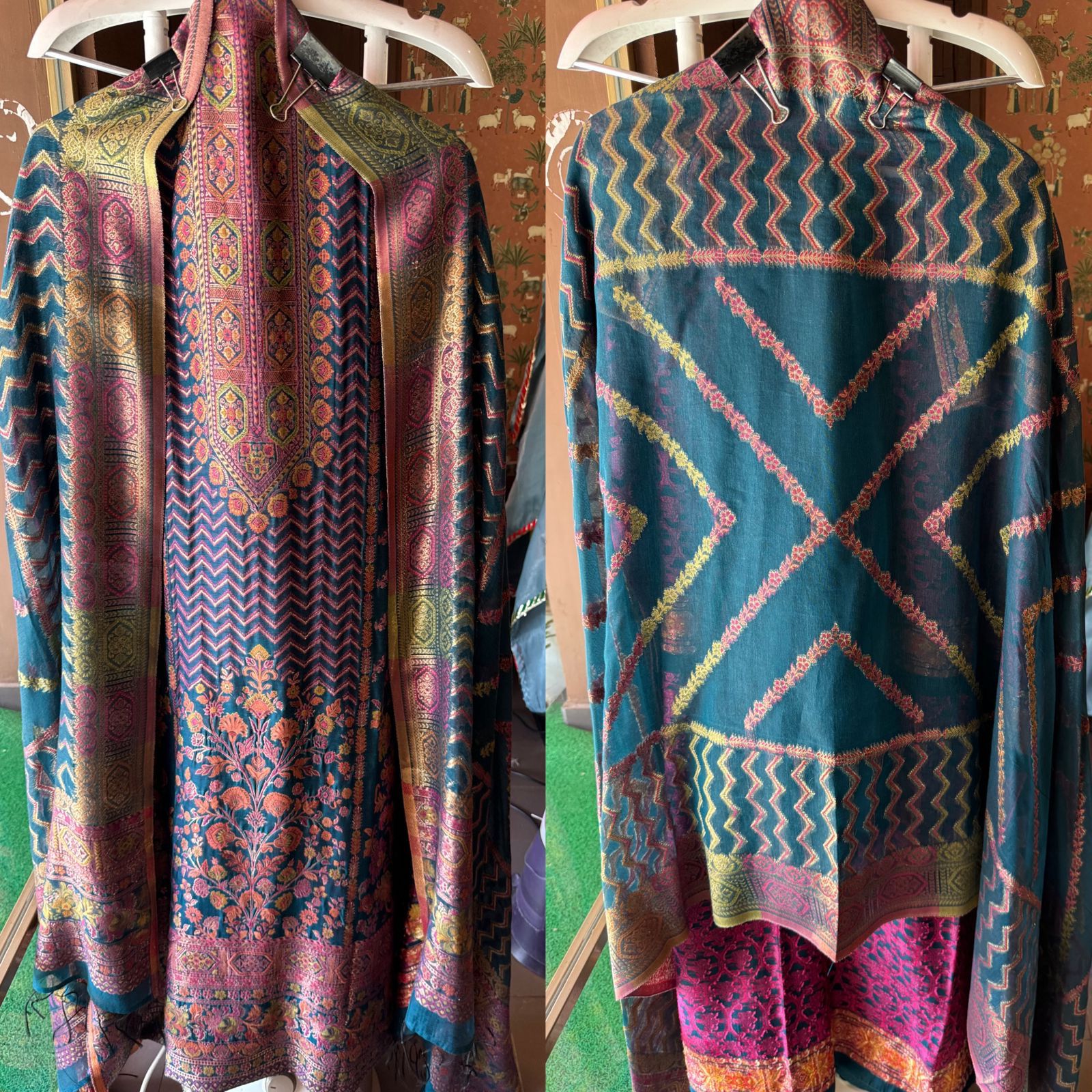 Pure jamdaani cotton Silk Suit