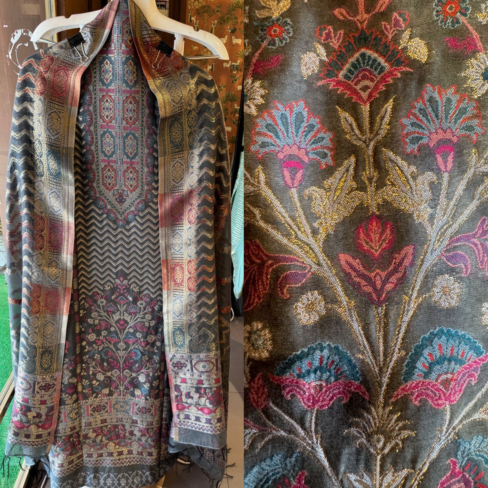 Pure jamdaani cotton Silk Suit