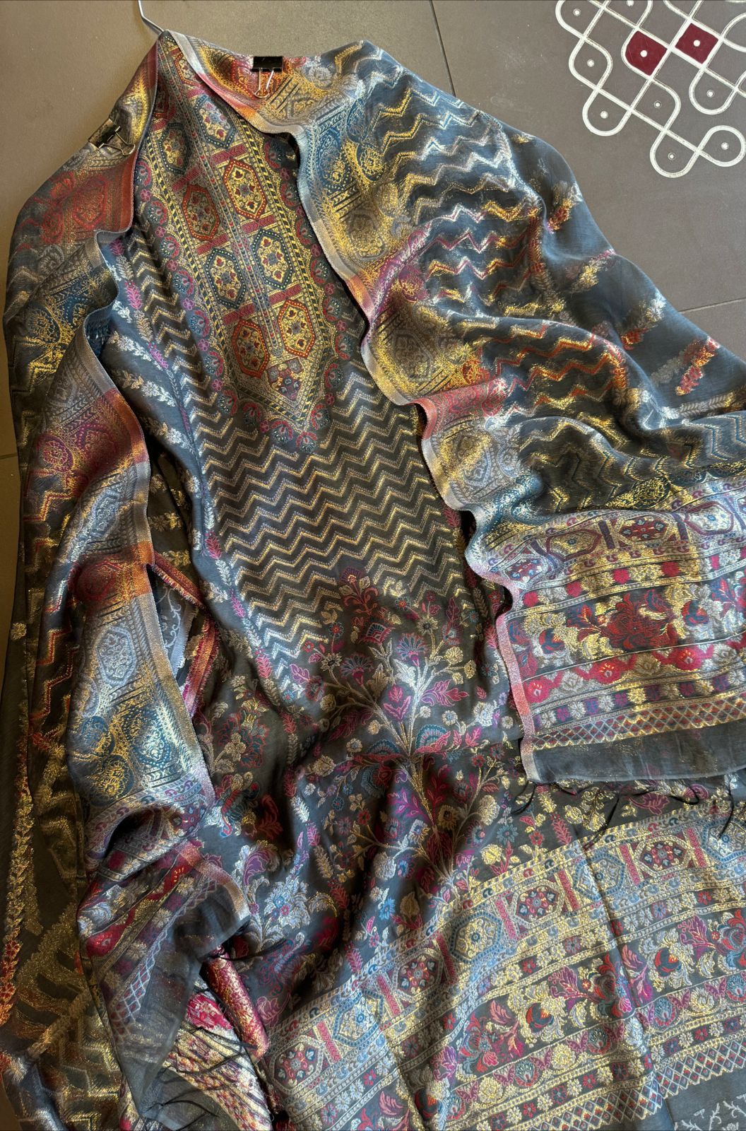 Pure jamdaani cotton Silk Suit