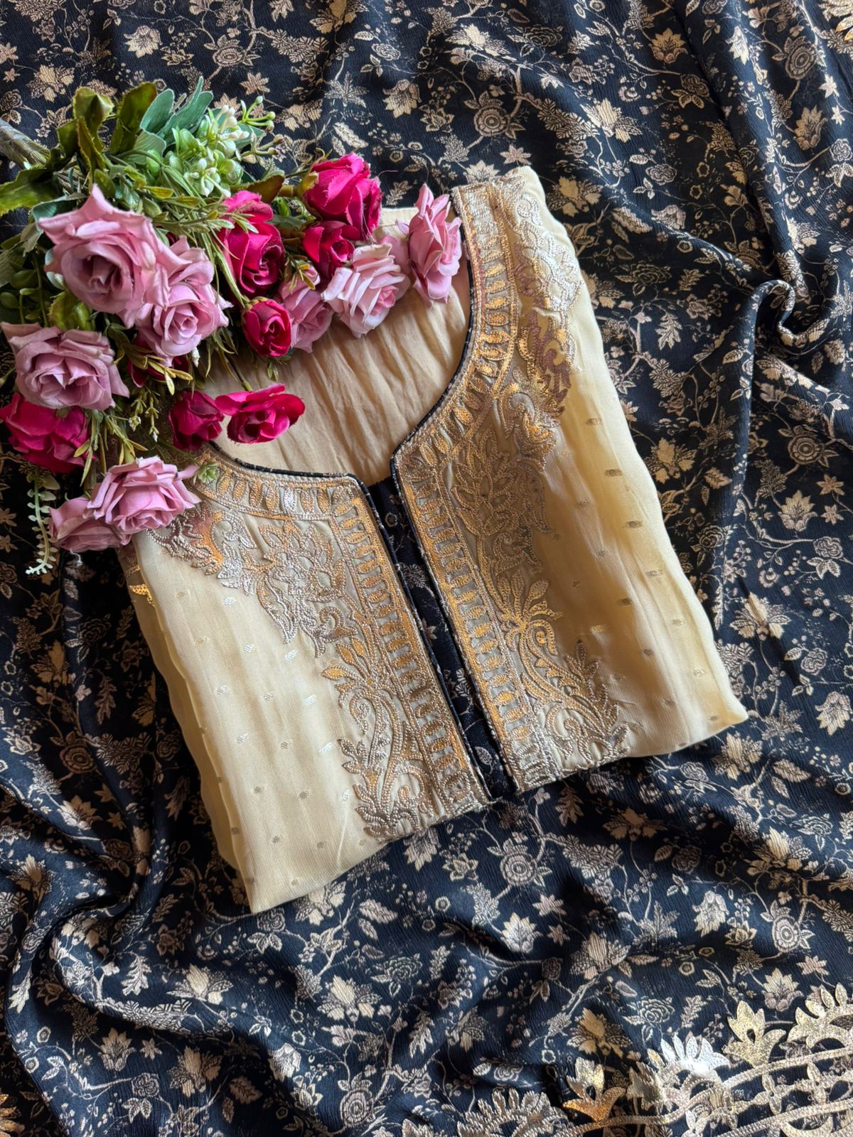 soft orgabza with bootiedaar shirt