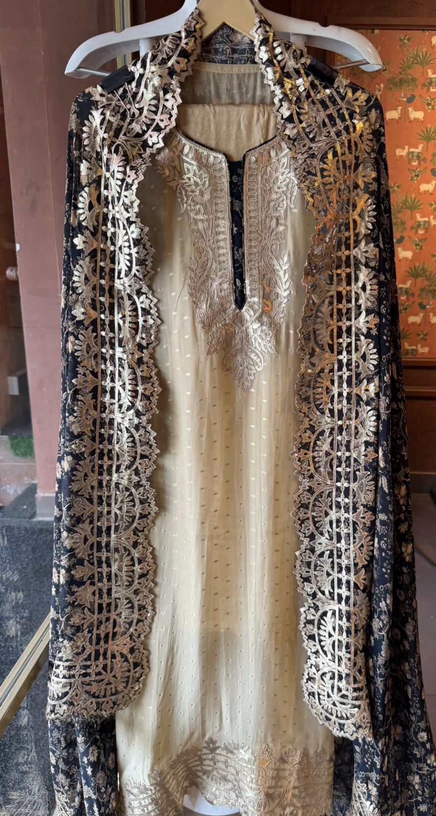 soft orgabza with bootiedaar shirt