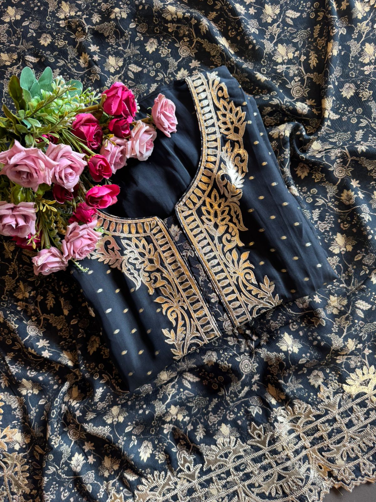 soft orgabza with bootiedaar shirt