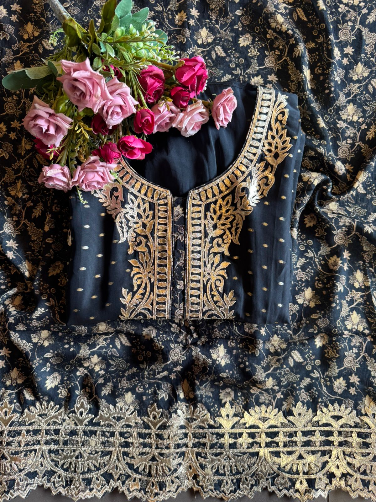 soft orgabza with bootiedaar shirt