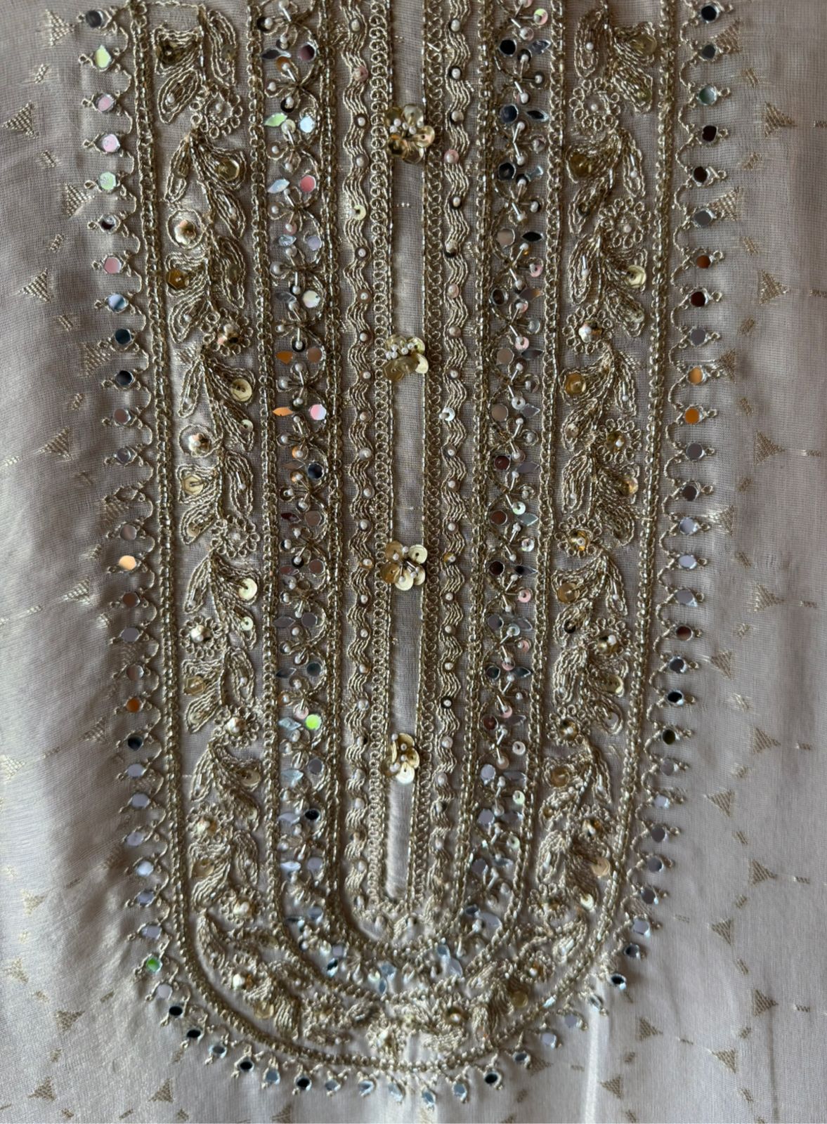 Self weaved pure shimmer tissue shirt