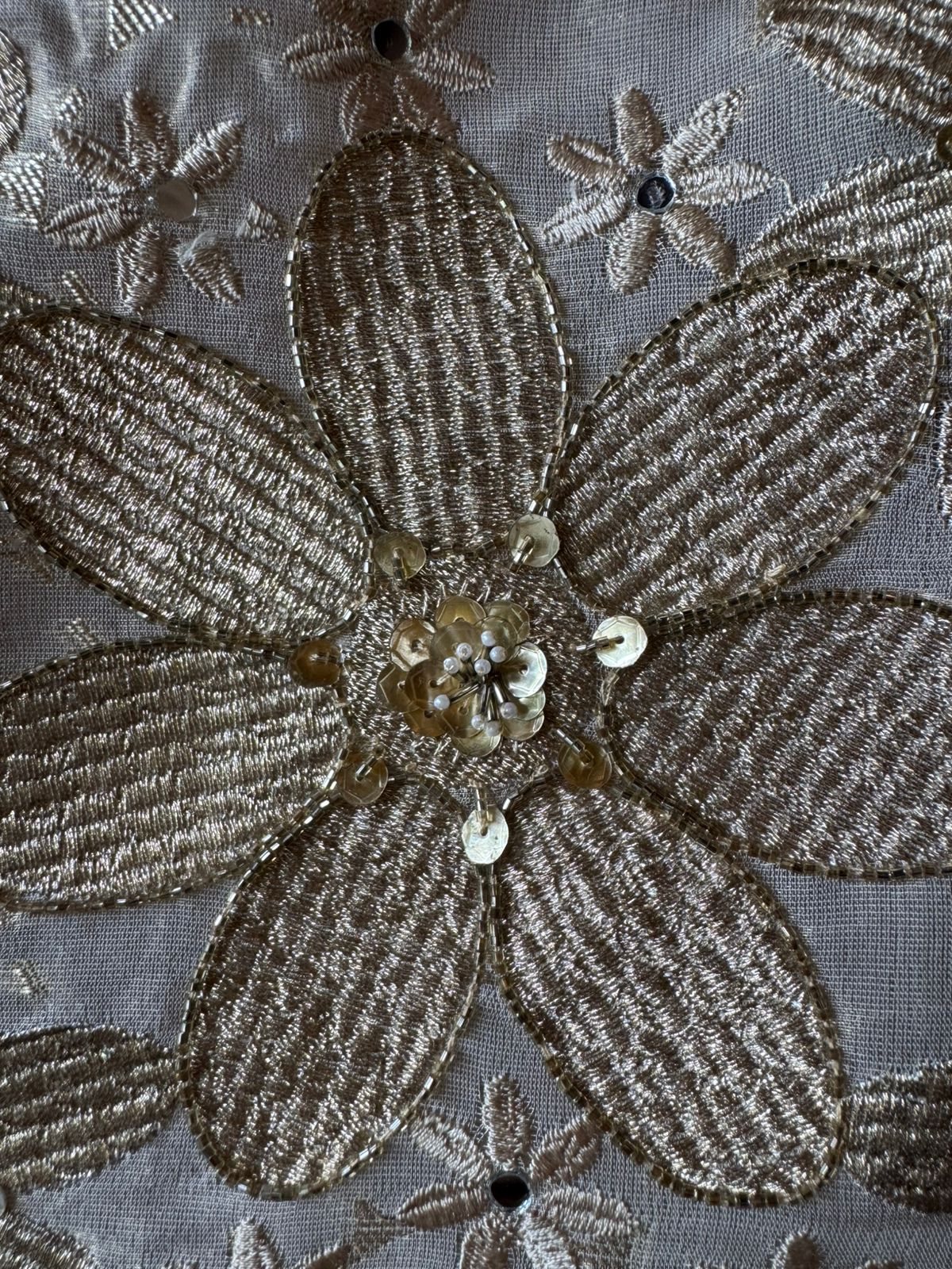 Self weaved pure shimmer tissue shirt