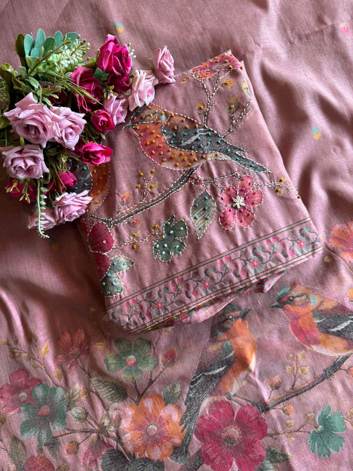 Mul cotton chanderi Unstitched Suits