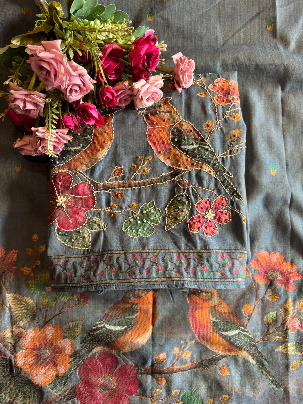 Mul cotton chanderi Unstitched Suits