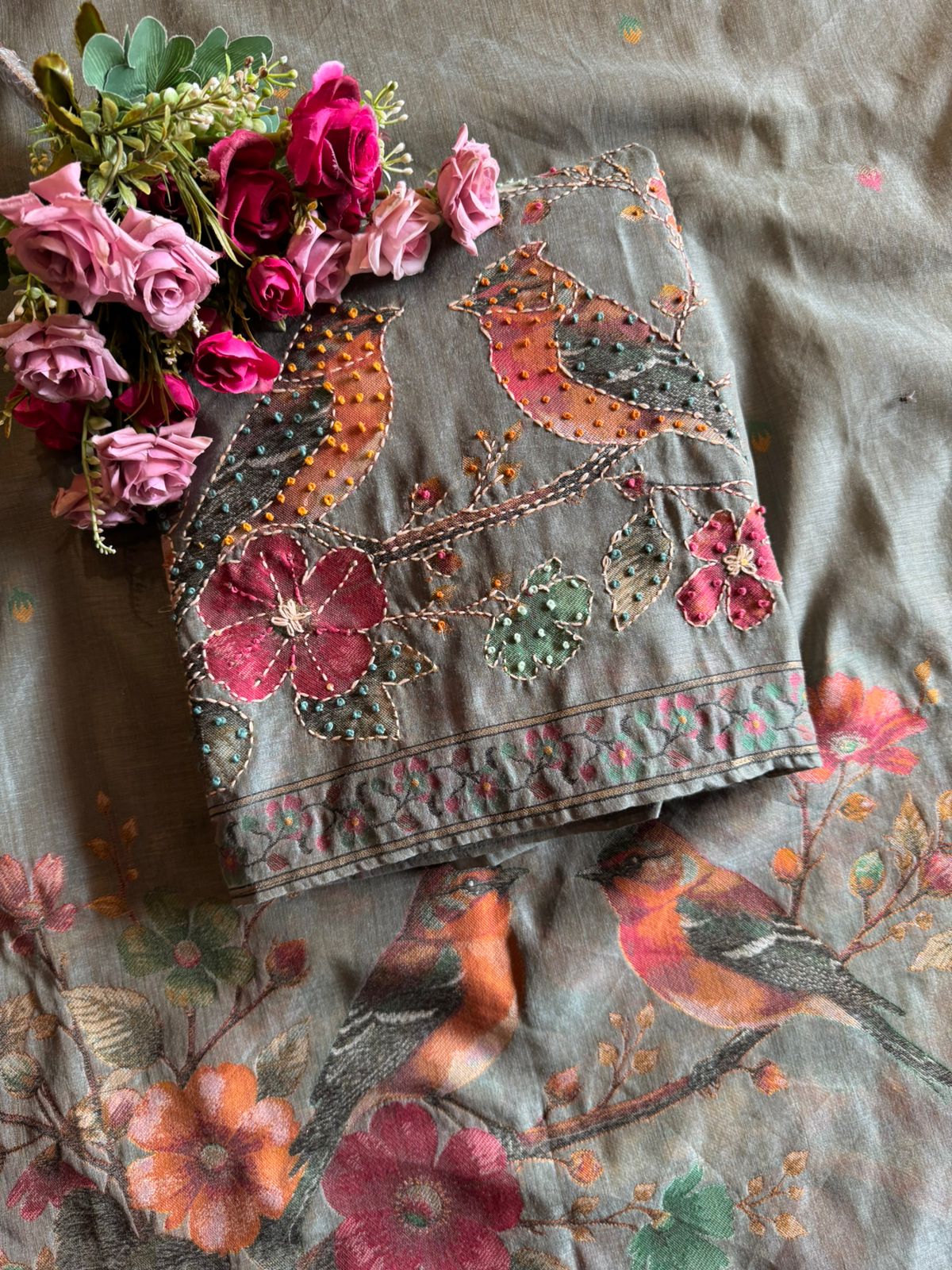 Mul cotton chanderi Unstitched Suits