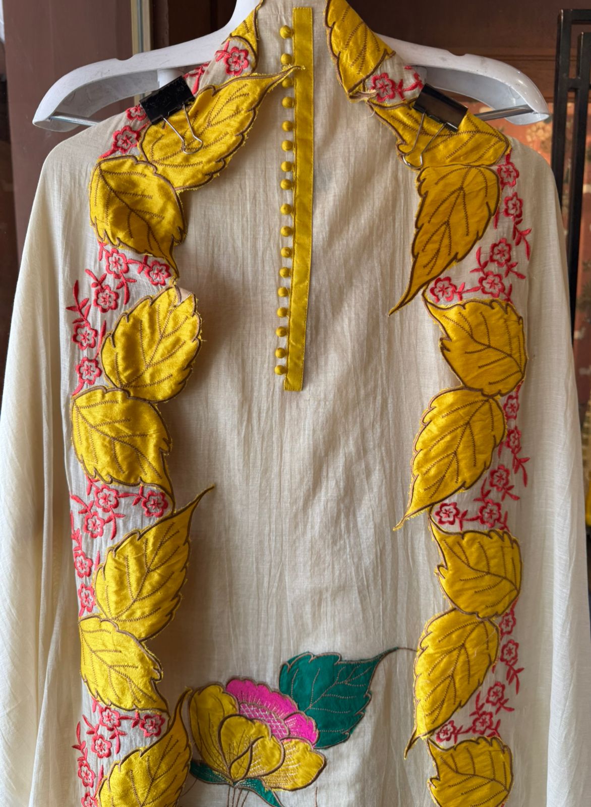 Unstitched Crushed Mul chanderi Suit