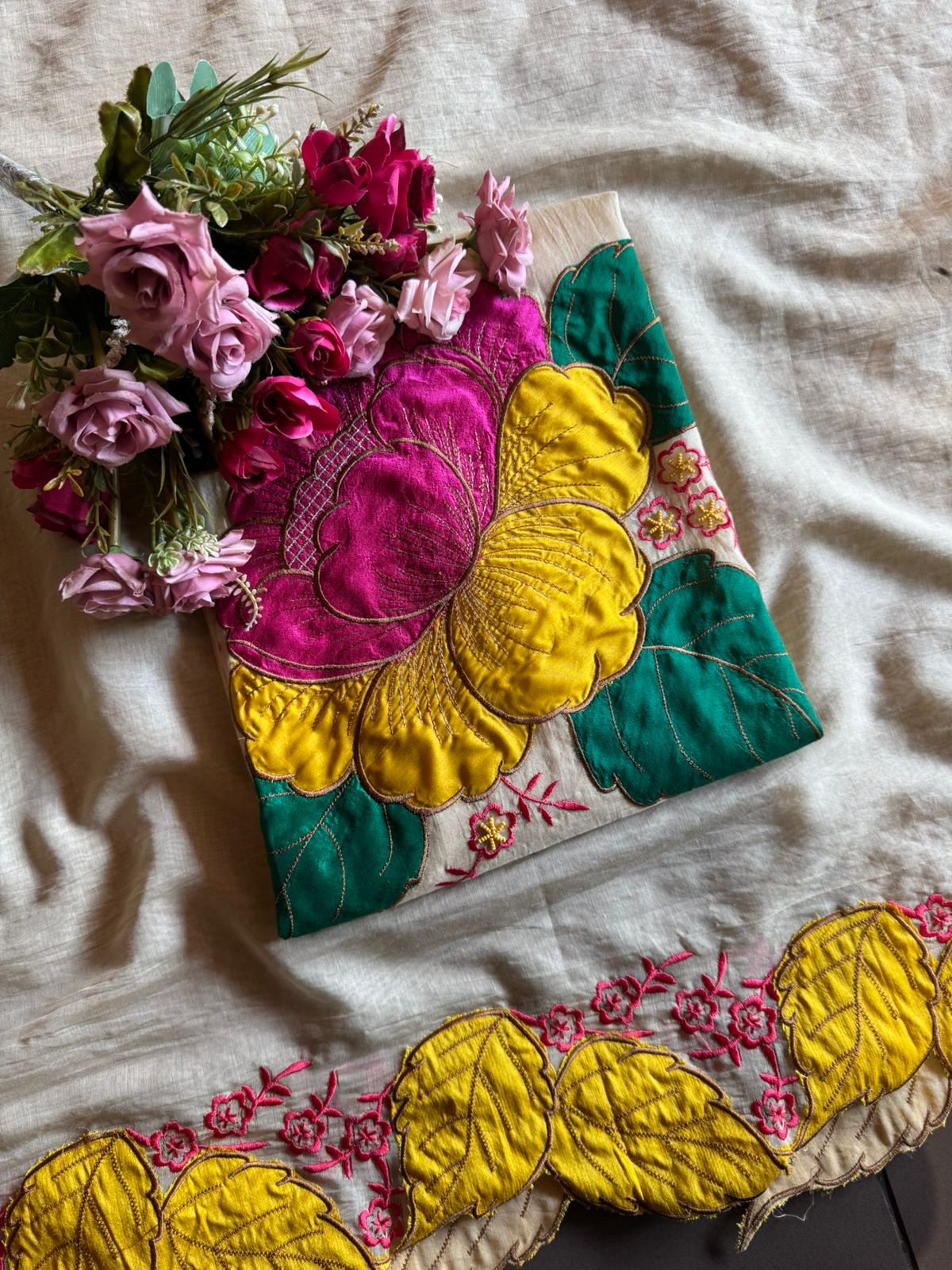 Unstitched Crushed Mul chanderi Suit