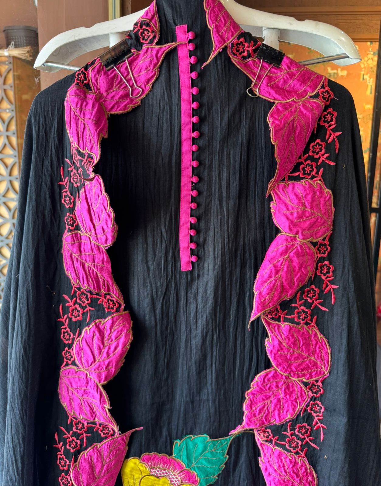 Unstitched Crushed Mul chanderi Suit