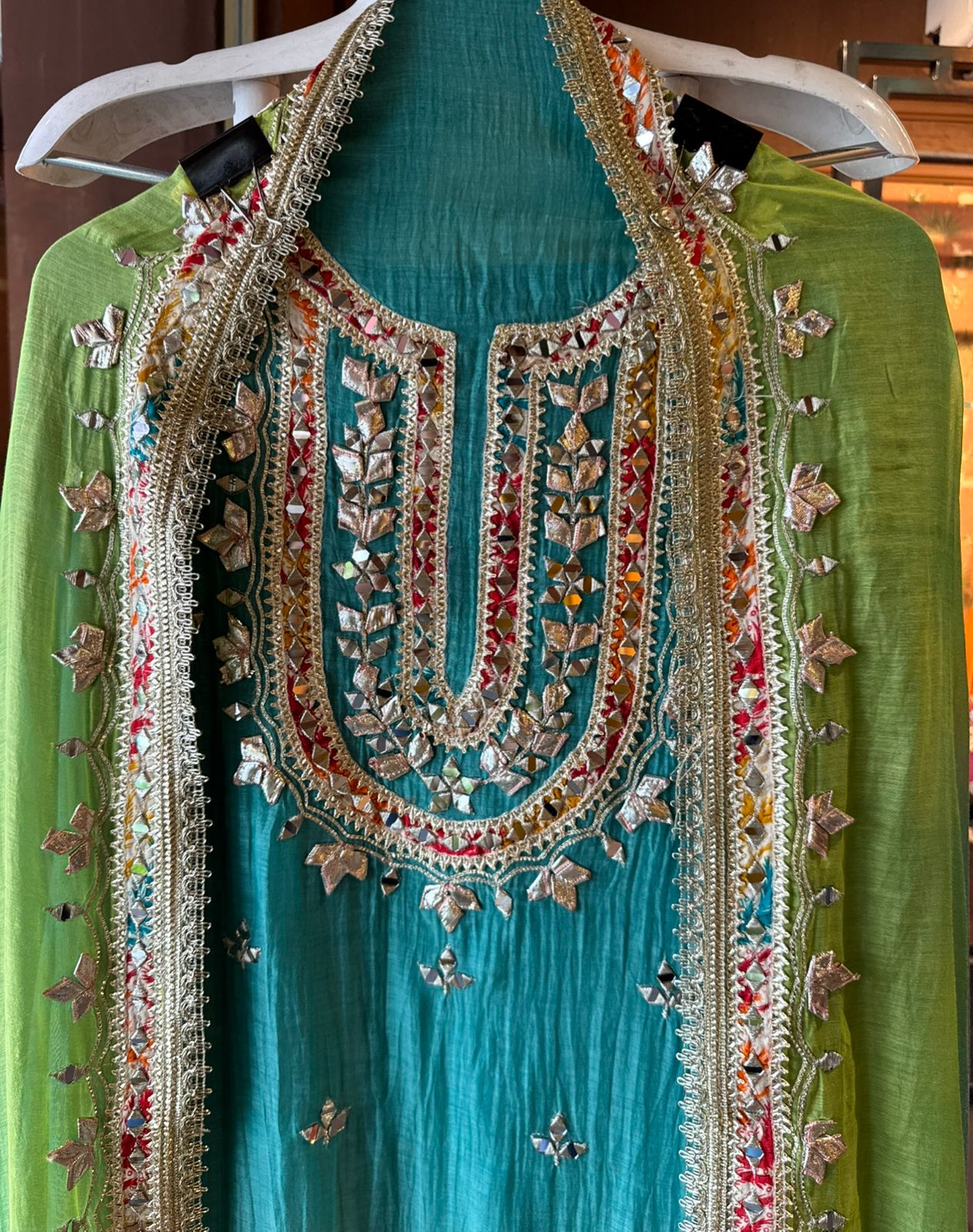 Pure mul Chanderi ombre Unstitched shirt