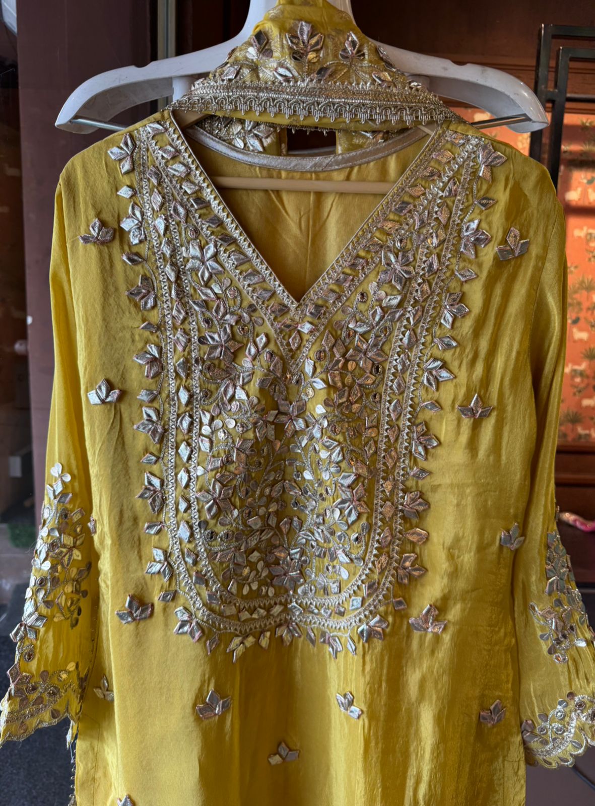 Pure Stitched tissue sharara set