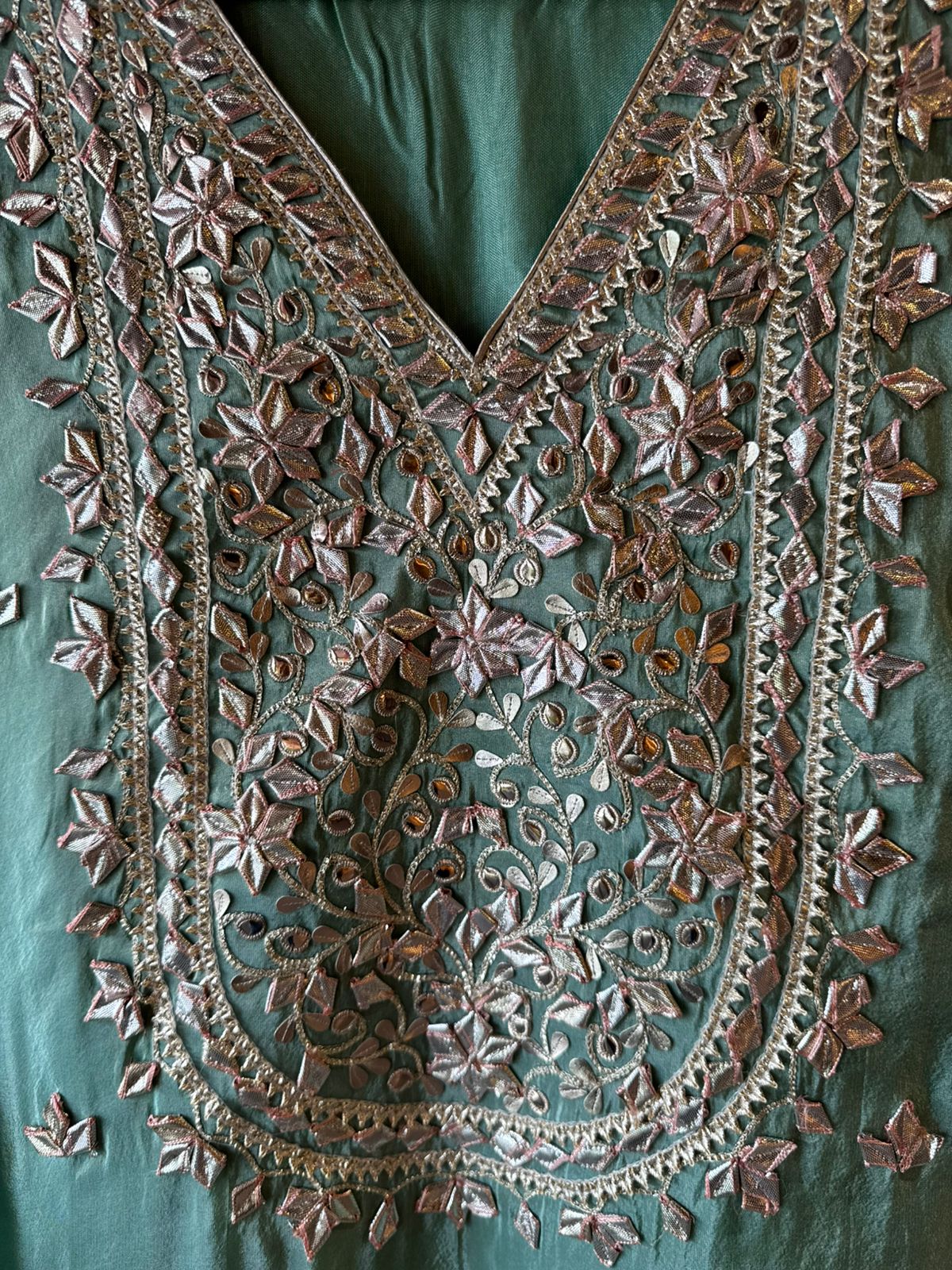 Pure Stitched tissue sharara set