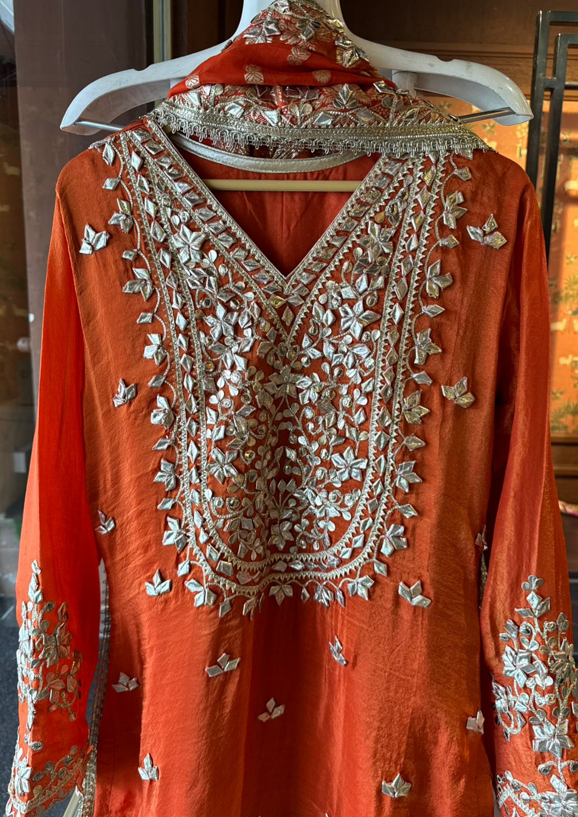 Pure Stitched tissue sharara set