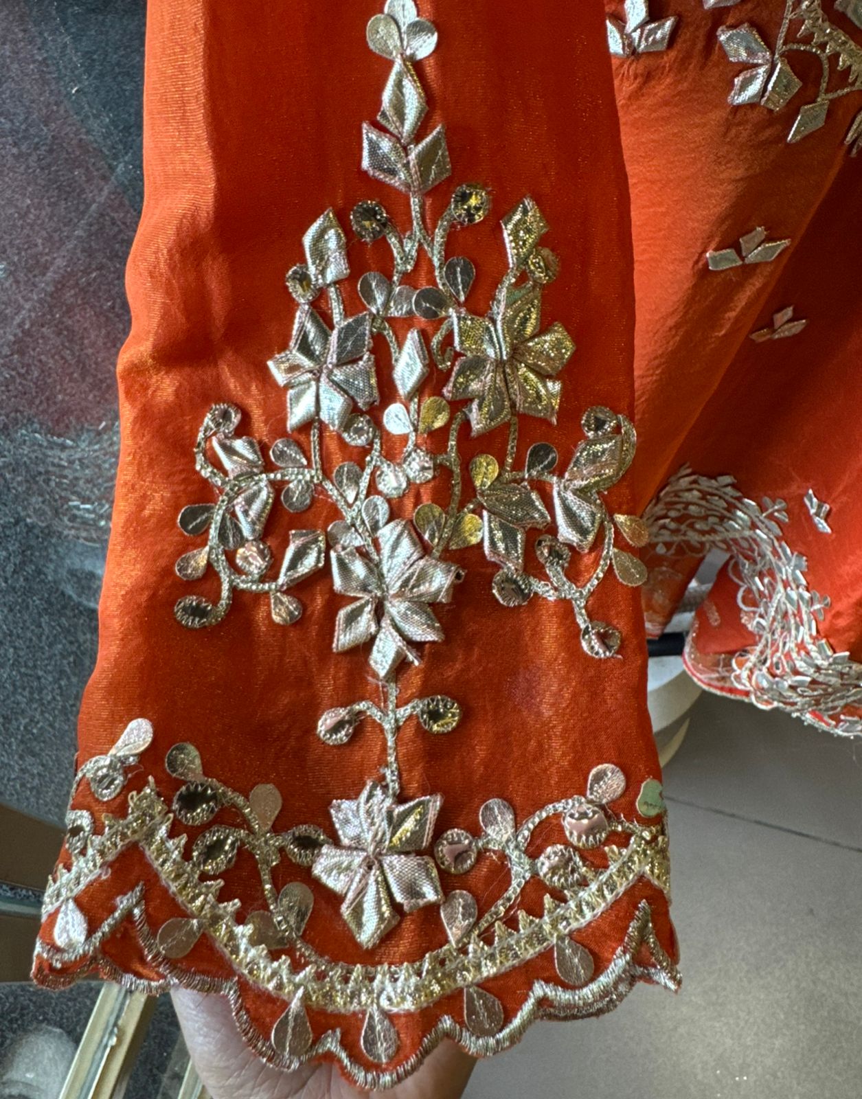 Pure Stitched tissue sharara set