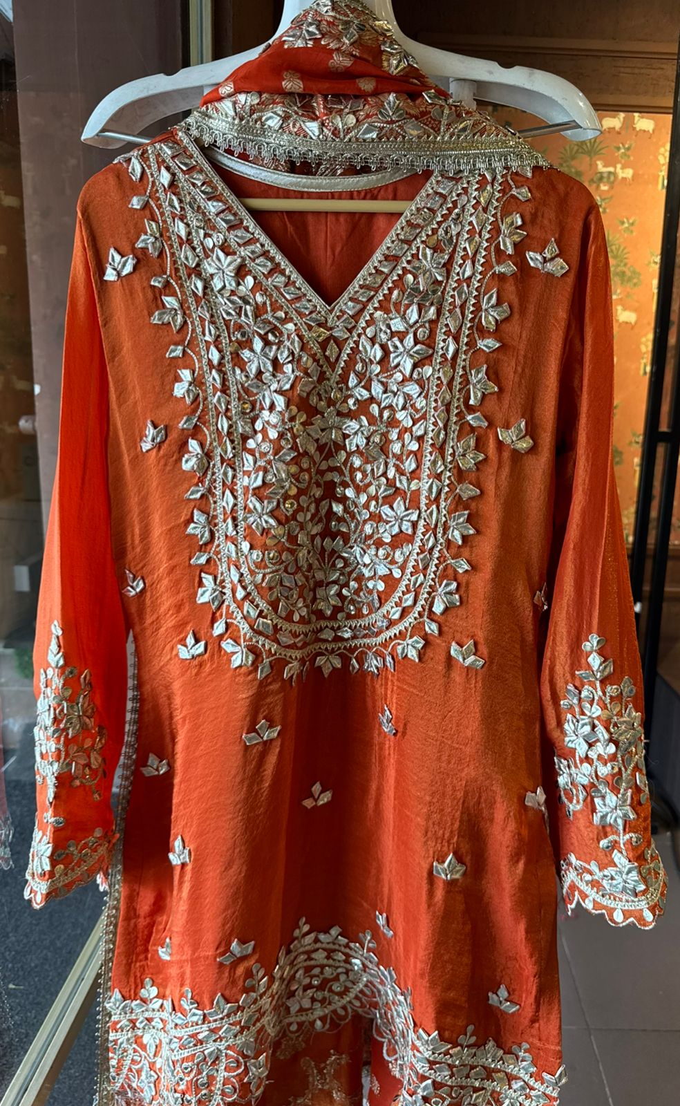 Pure Stitched tissue sharara set