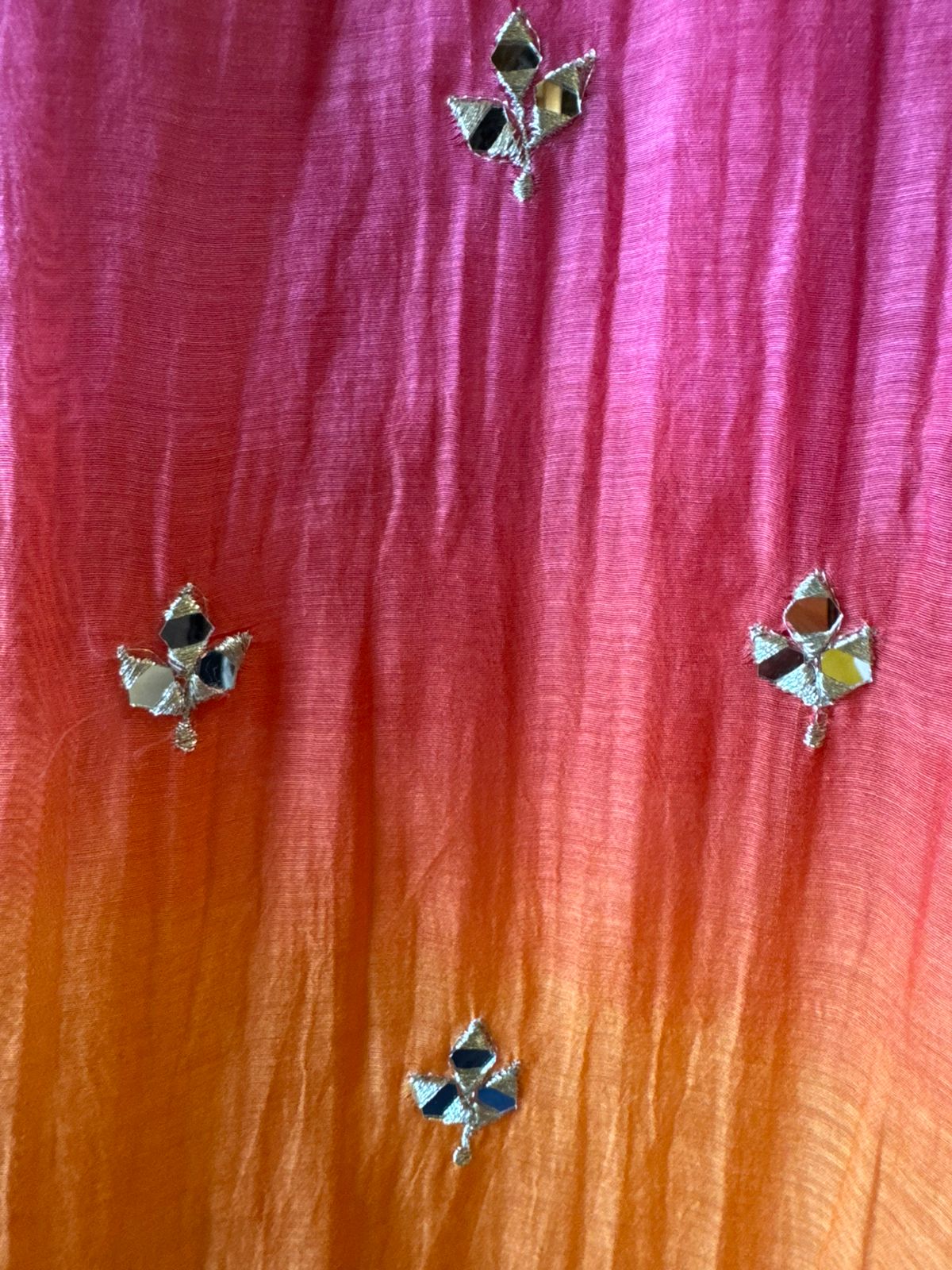 Pure mul Chanderi ombre Unstitched shirt