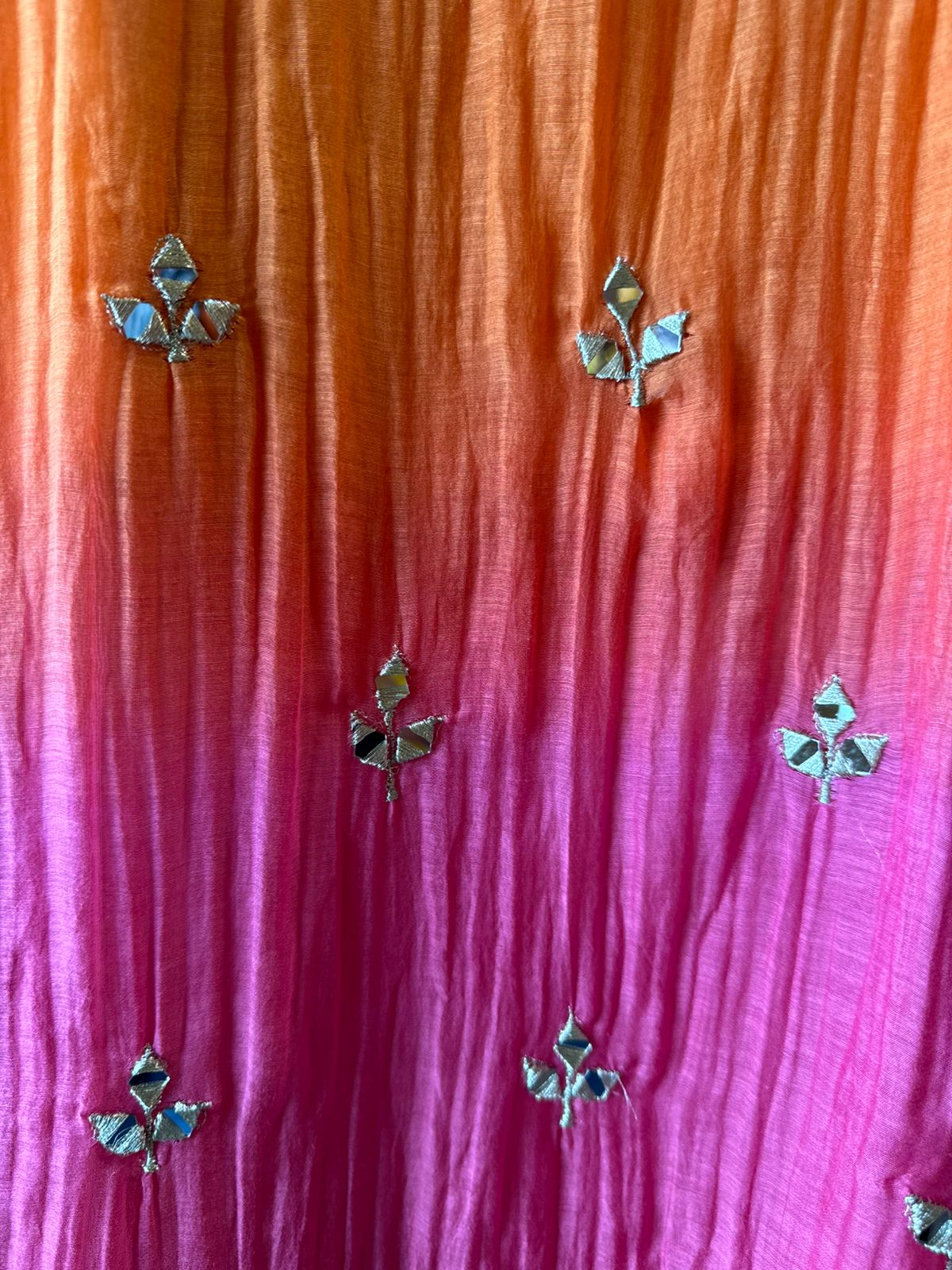 Pure mul Chanderi ombre Unstitched shirt