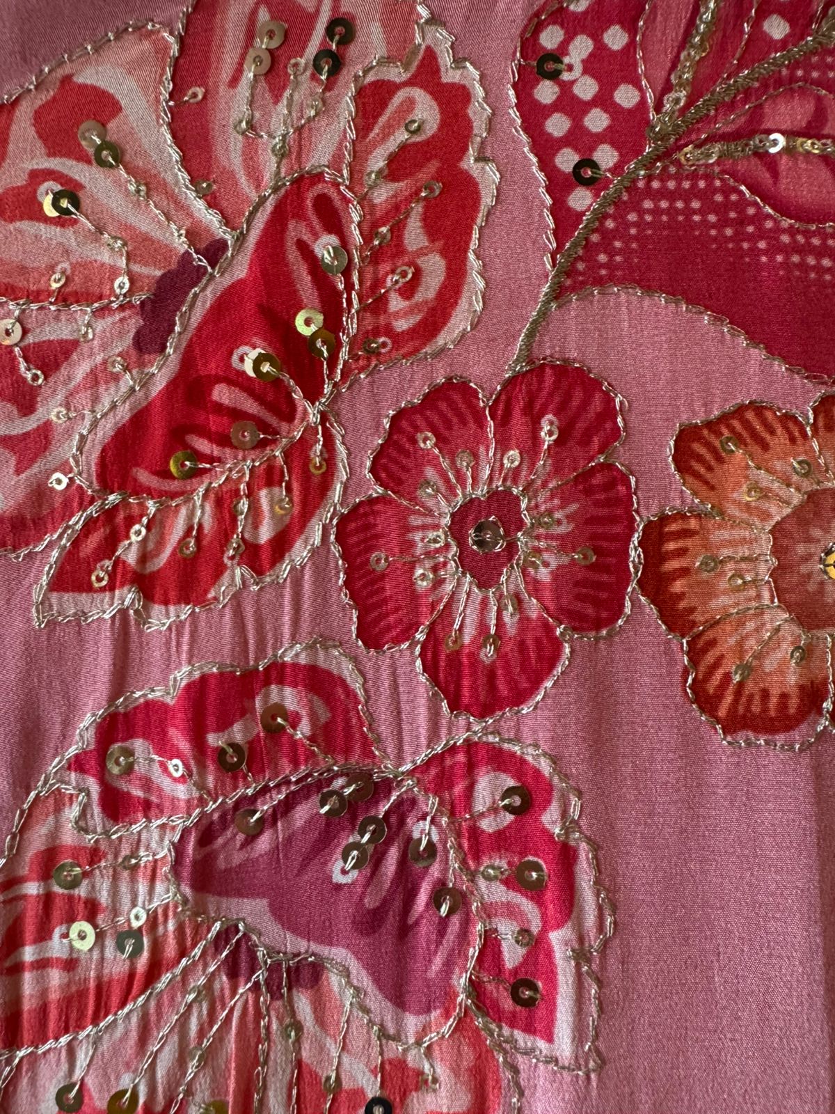 Pure crepe stitched kaaftan set