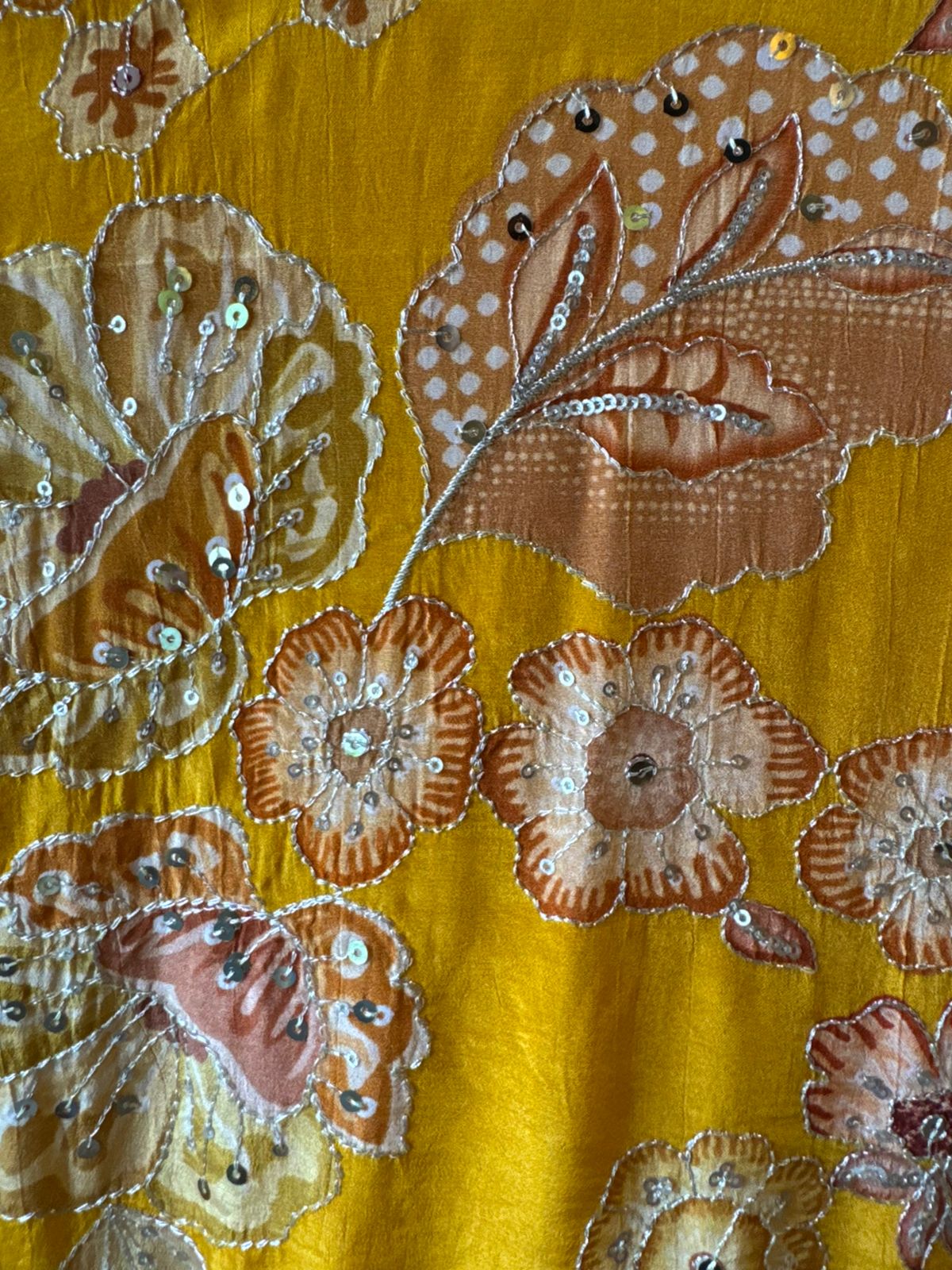 Pure crepe stitched kaaftan set