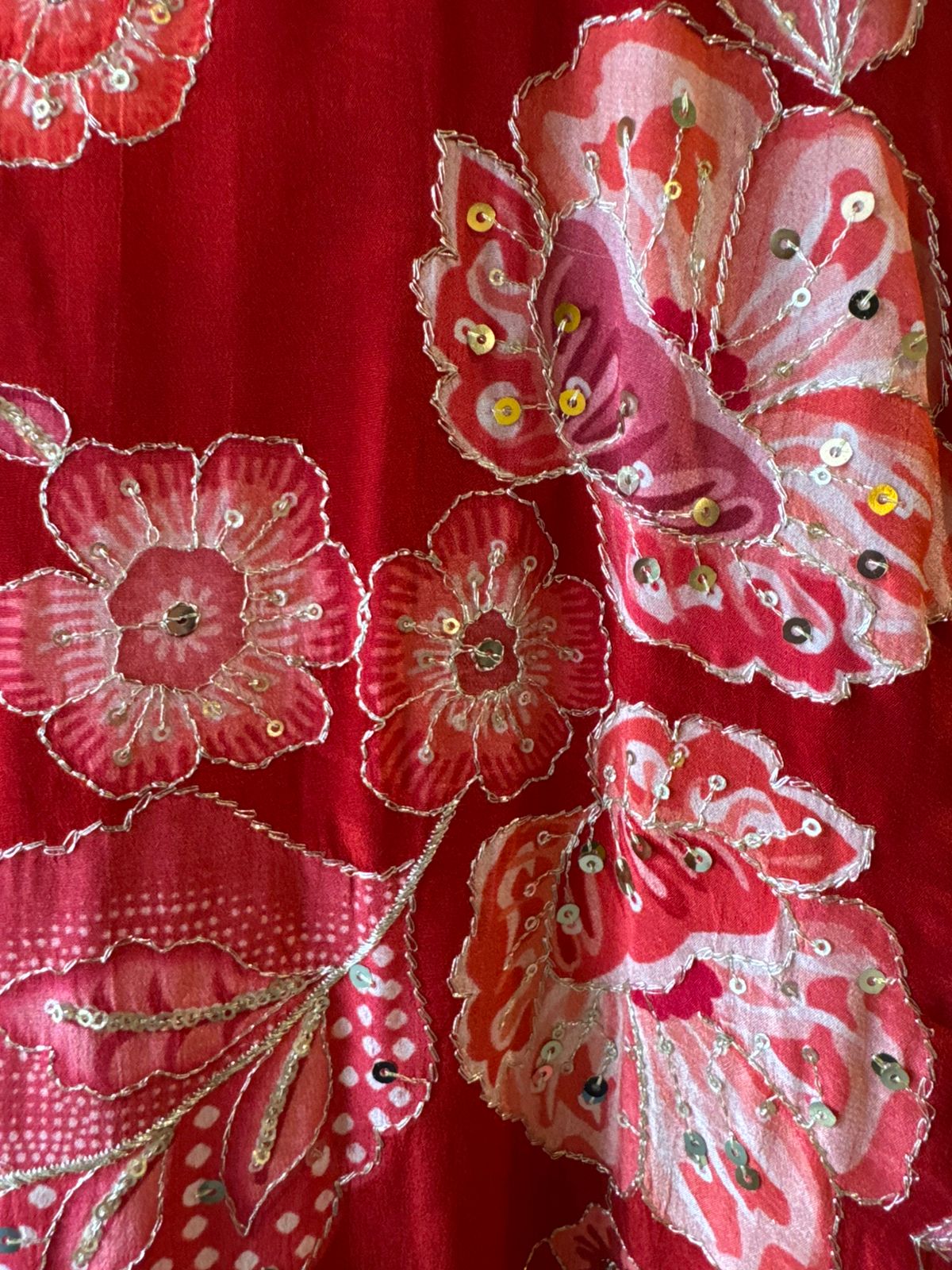 Pure crepe stitched kaaftan set