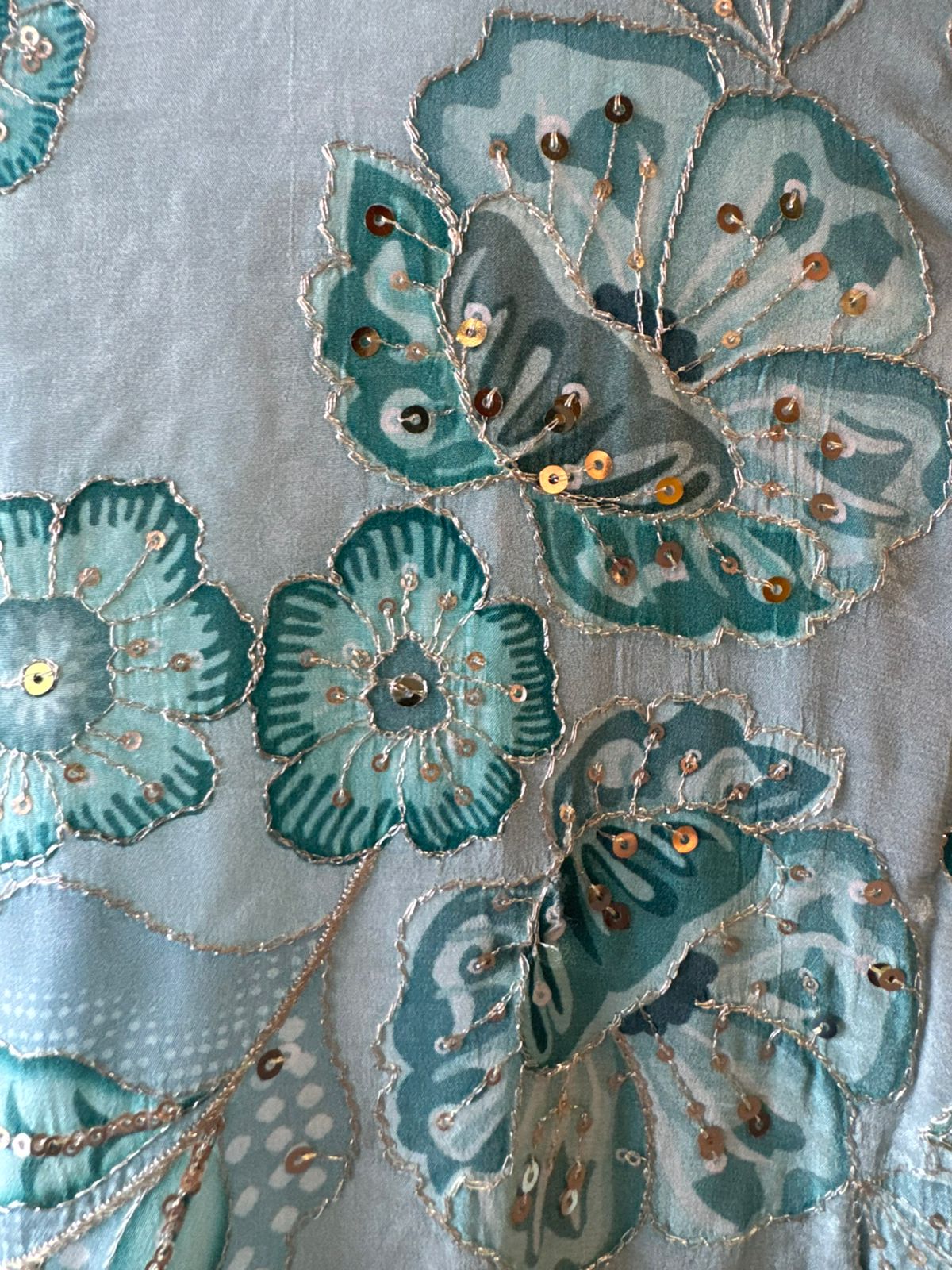 Pure crepe stitched kaaftan set