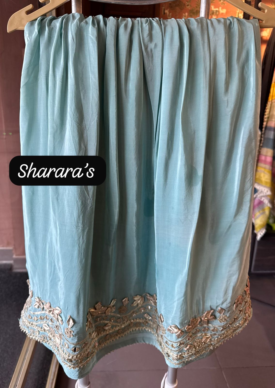 Pure crepe stitched kaaftan set