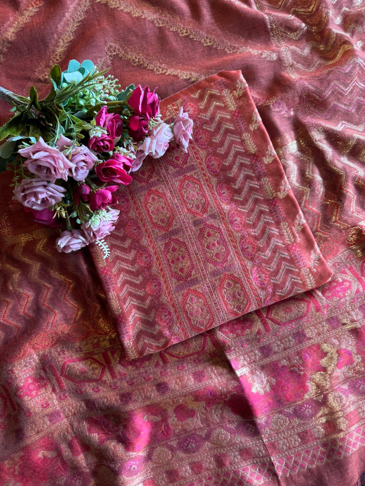 Pure jamdaani cotton Silk Suit