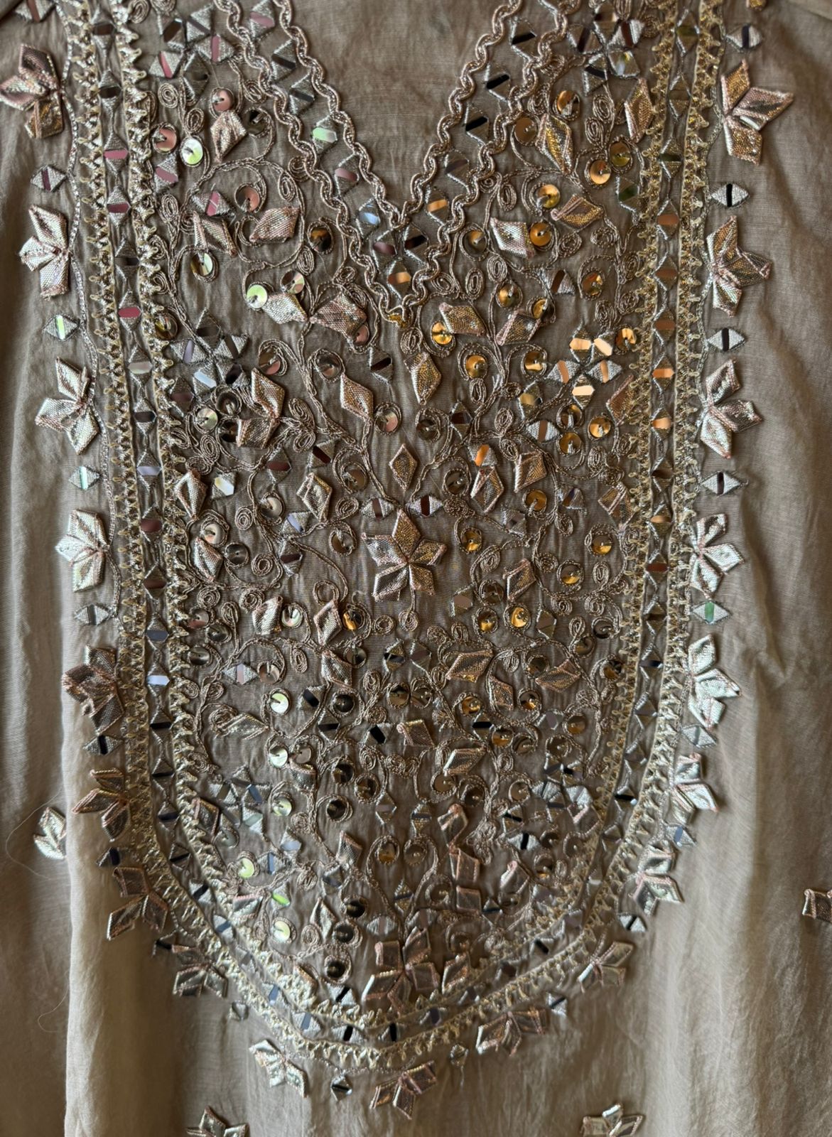 Unstitched Mul cotton chanderi shirt